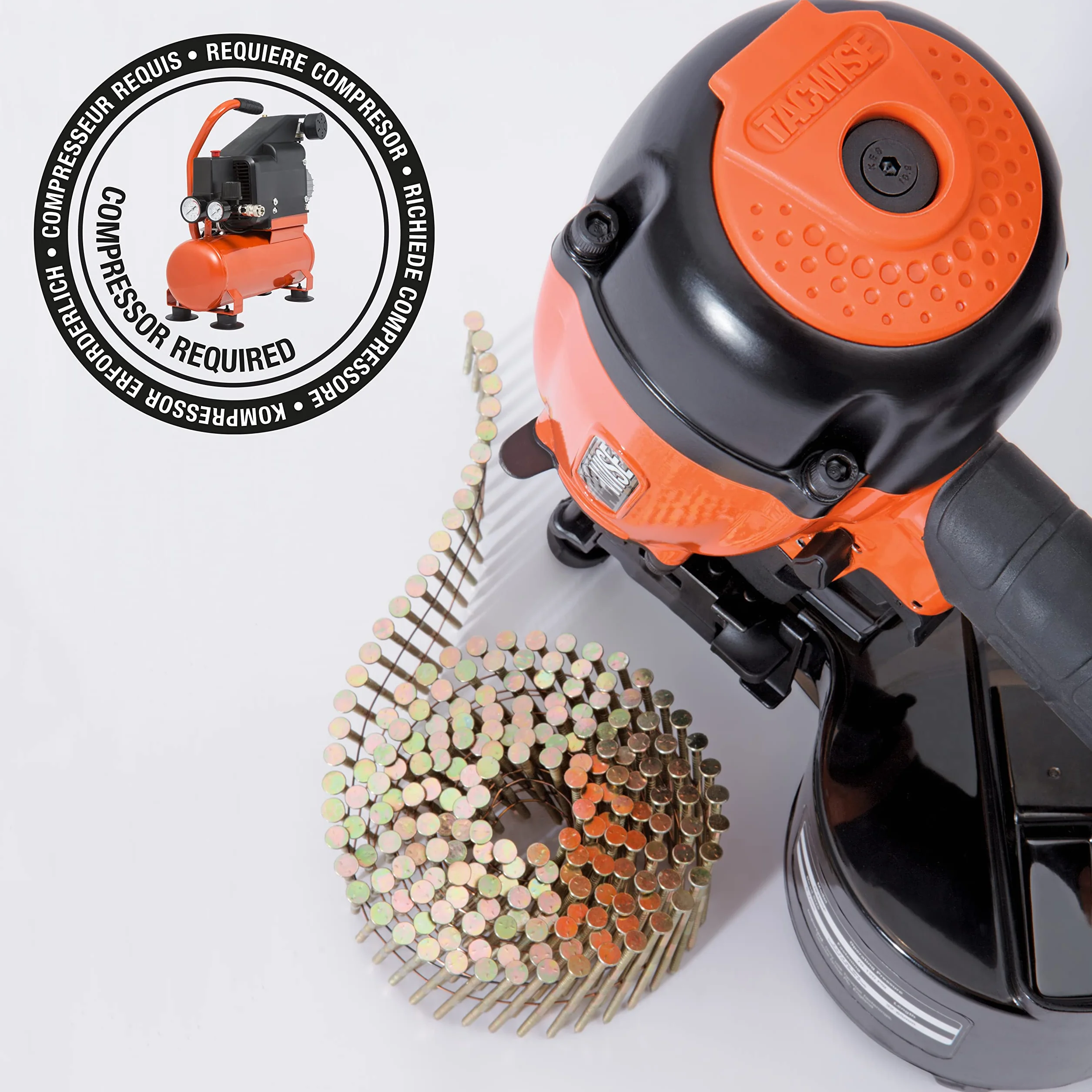 Tacwise JCN90V Druckluft-Coilnagler, 50-90 mm Flache Coilnägel