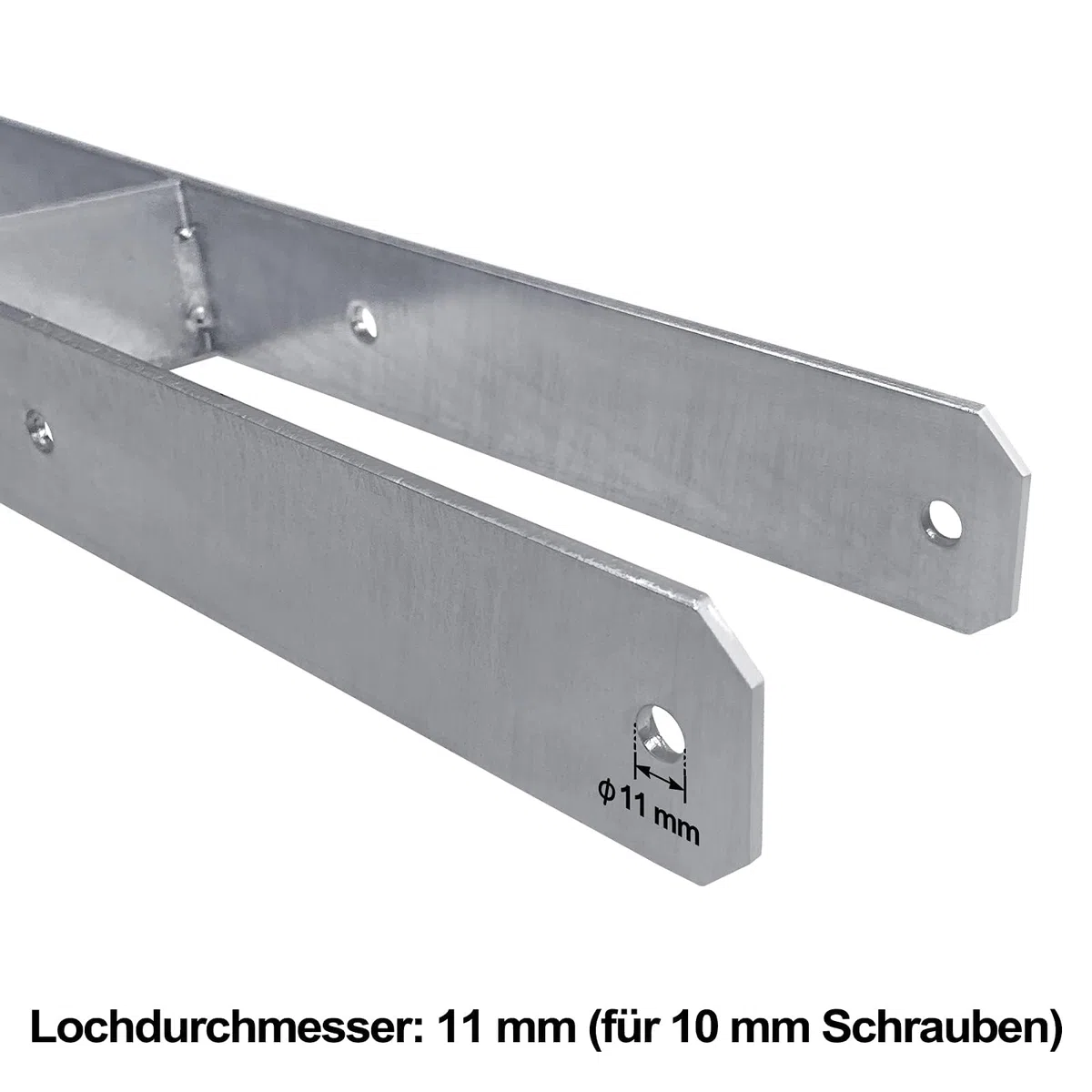 ACXIN H-Pfostenträger H-Anker Pfostenanker Set in Stahl mit Beschichtung, für feste Installationen im Freien, 91x600mm, 5mm Materialstärke (6 Stück)