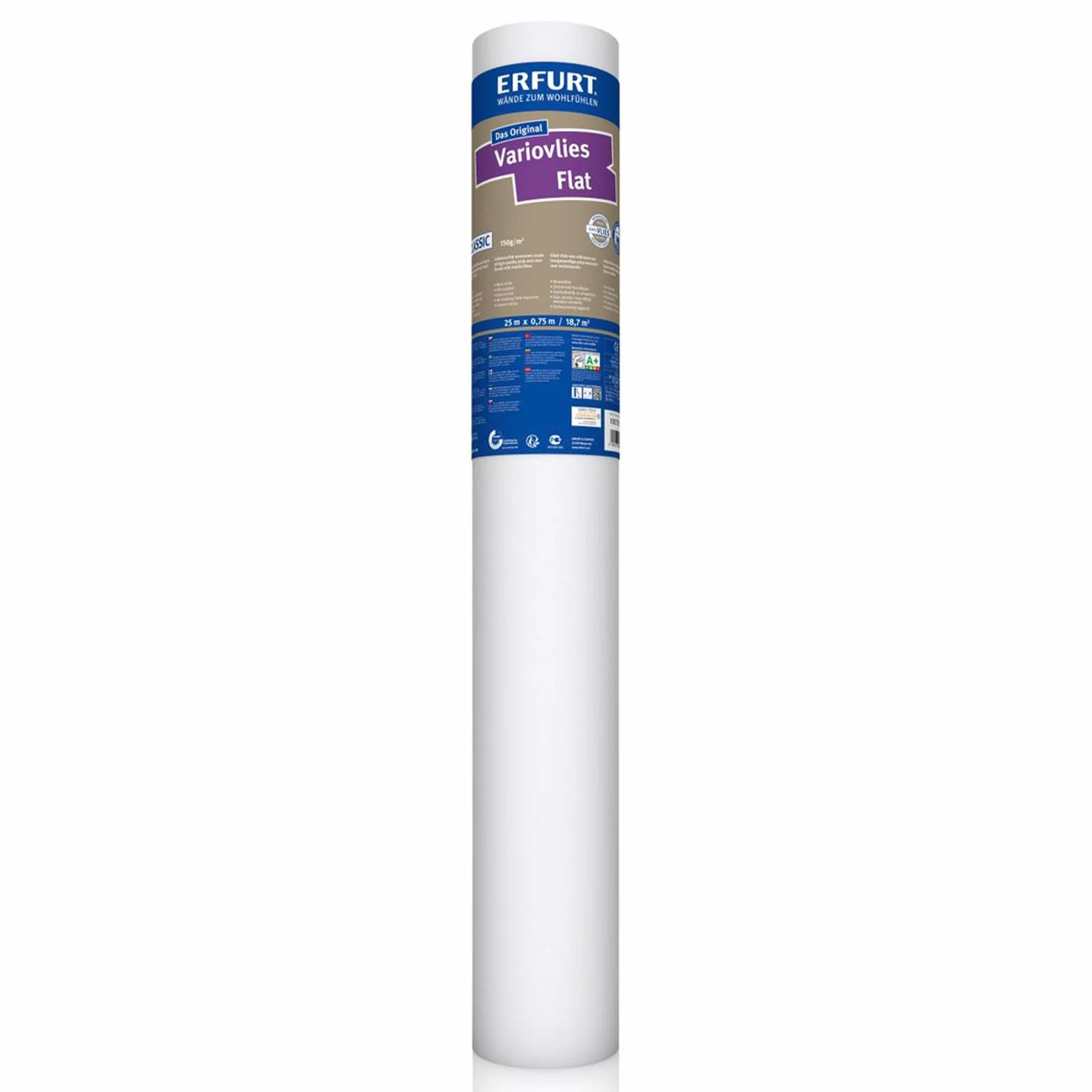Erfurt Variovlies FLAT Premium 170g Zellulose-Glattvlies 25X0.75 Tapete 4 Rollen 1003706