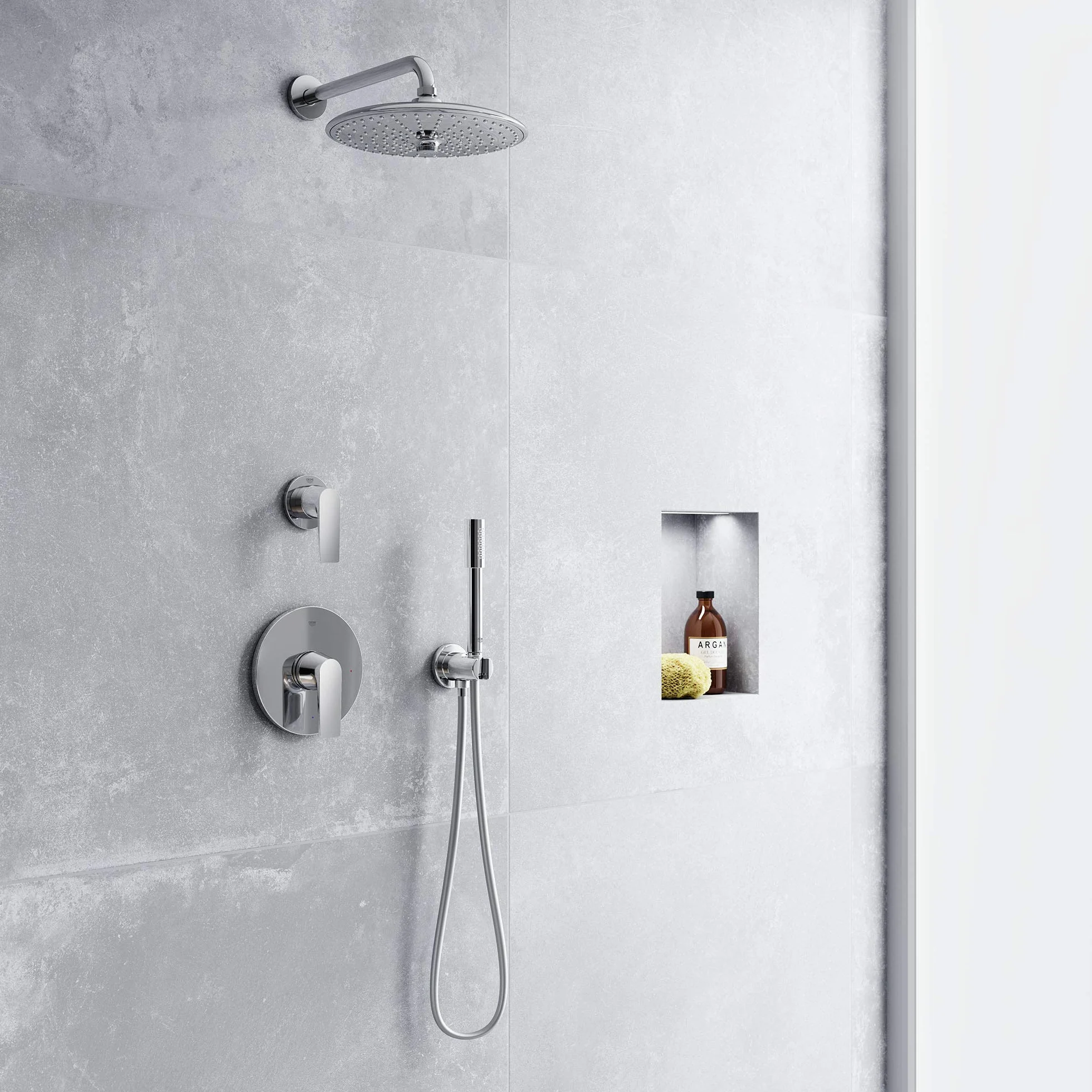 GROHE Euphoria 260, Kopfbrause wassersparend, 7,5l pro Min (Regendusche mit 3 Strahlarten, Duschkopf mit Antikalk System), chrom, 26457000