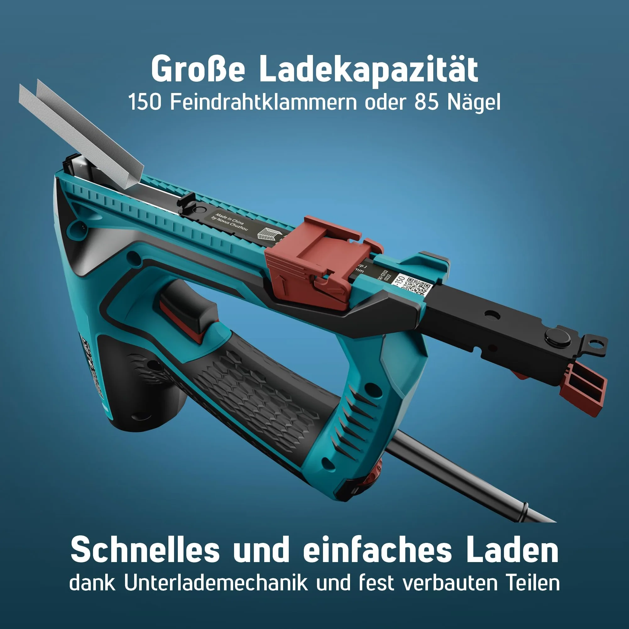 NOVUS TOOLS Elektrotacker J-150 Set mit 1800 Klammern │ Profi-Tacker und Nagelpistole mit Schlagkraftregulierung, Distanzanschlag und Unterlademechanik │ Für Feindrahtklammern 6-14 mm und Nägel 16 mm