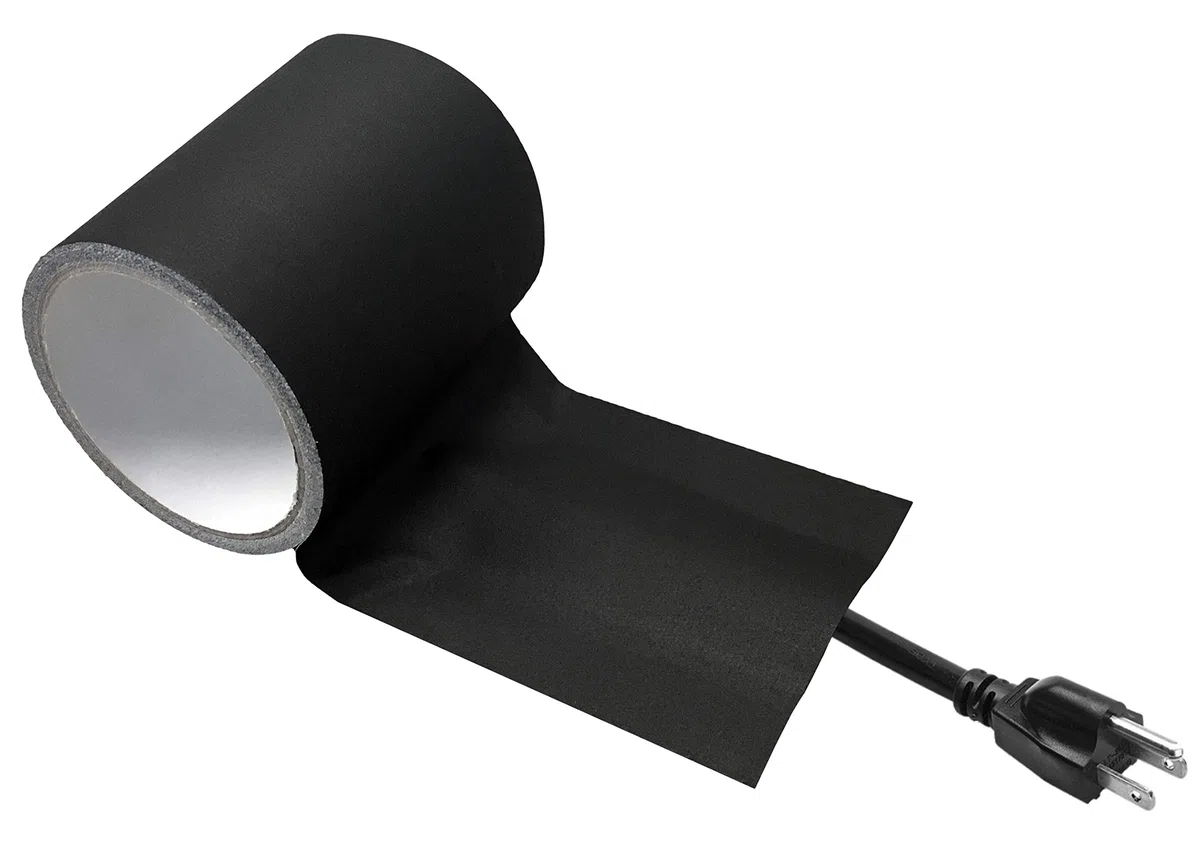 Electriduct Tunnelband mit nicht klebendem Mittelkanal für Kabel-Management, Gaffer-Tape, 7,6 cm x 45 m, Schwarz
