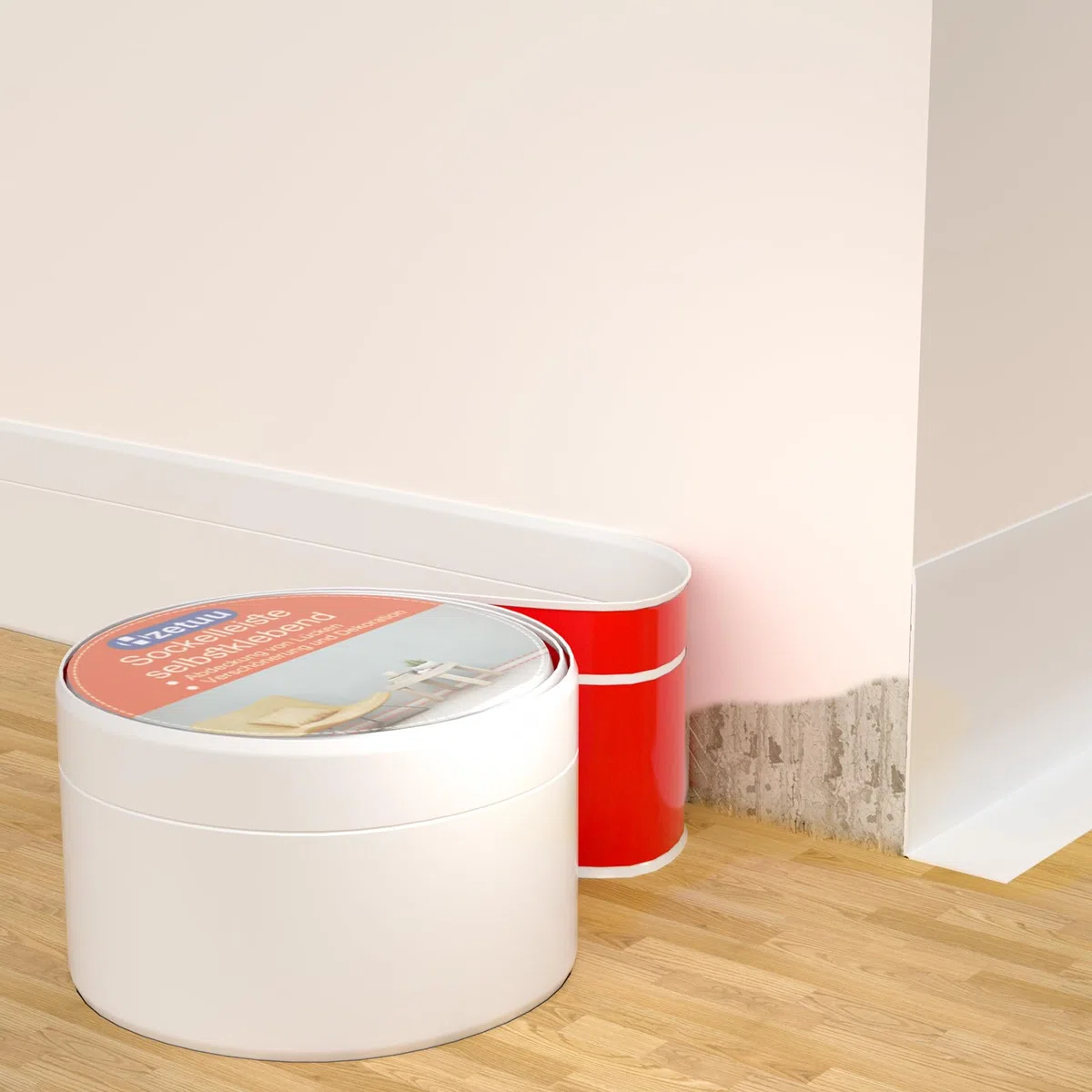 Flexibel Sockelleiste Selbstklebend 15m , Perfekte Haftung Auf Wände, Ohne Bohren, DIY-Renovierung Für Altbau Und Moderne Räume, Weiß