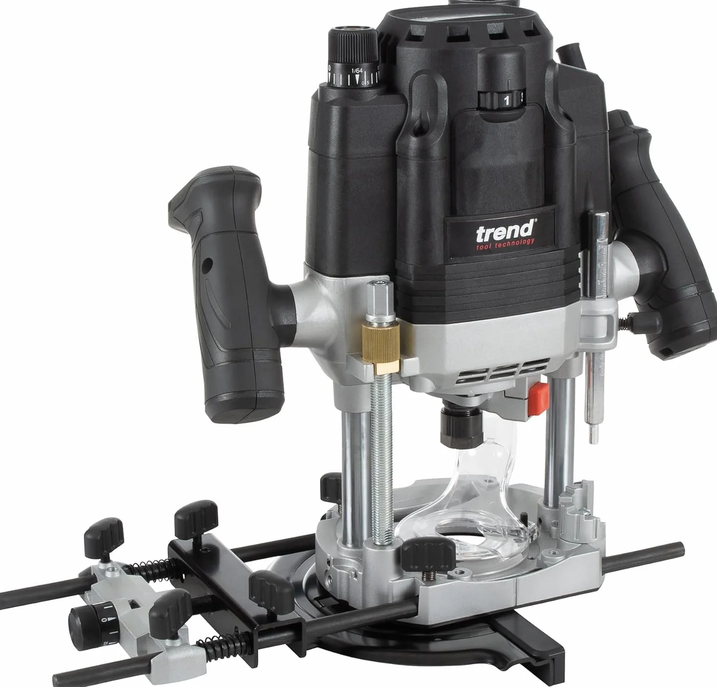 Trend T8 12mm Dual-Mode Oberfräse für die Werkstatt, Entwickelt für den Einsatz per Hand und am Frästisch, 2200 W, 230V, Schwarz, T8EK/EURO
