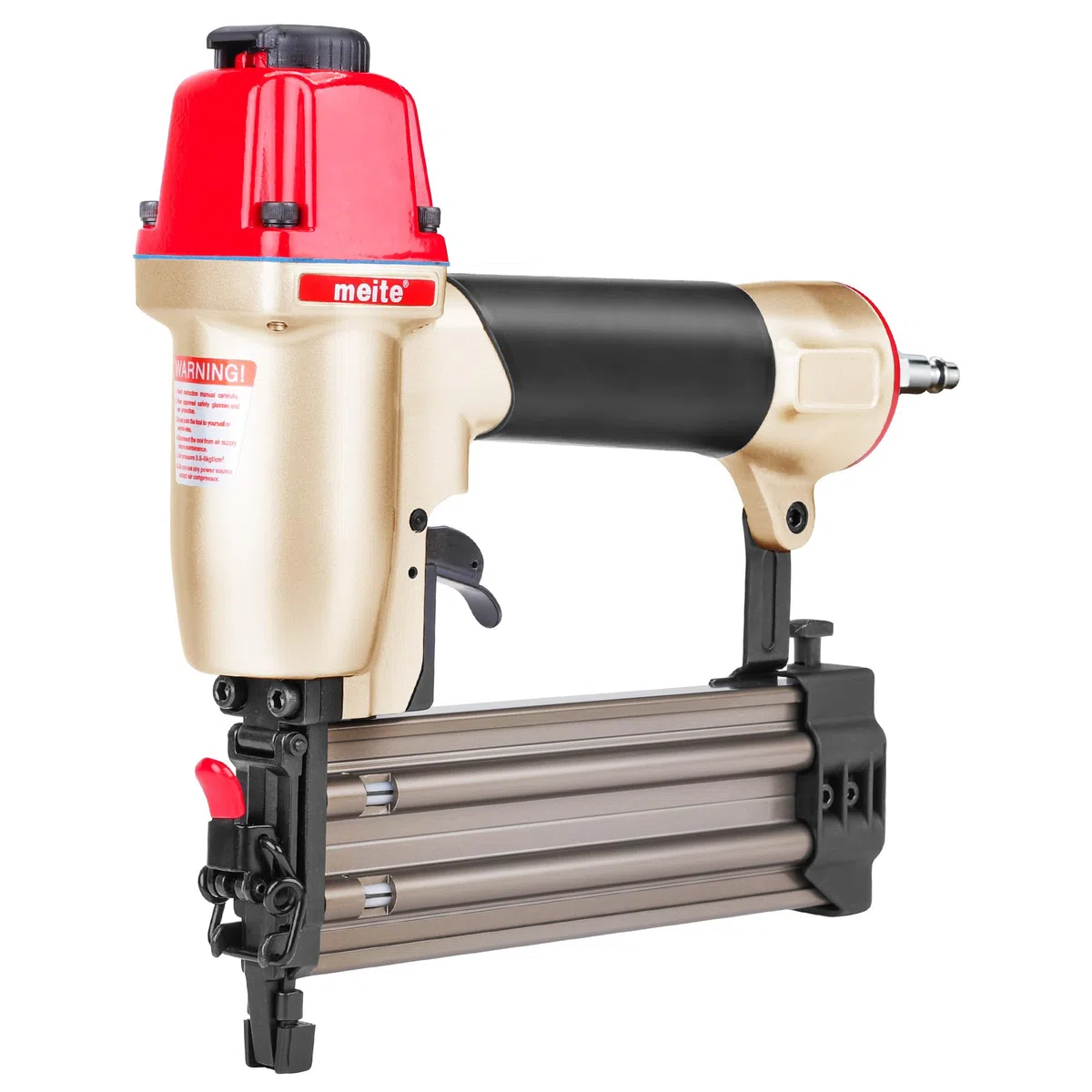 meite F50C Druckluftnagler mit Sicherheitsnase, Druckluft Nagelpistole für Stauchkopfnägel 18GA 15-50mm, Tiefeneinstellung max. 7 bar Stauchkopfnagler, Ideal für Zierleisten, Holzarbeiten
