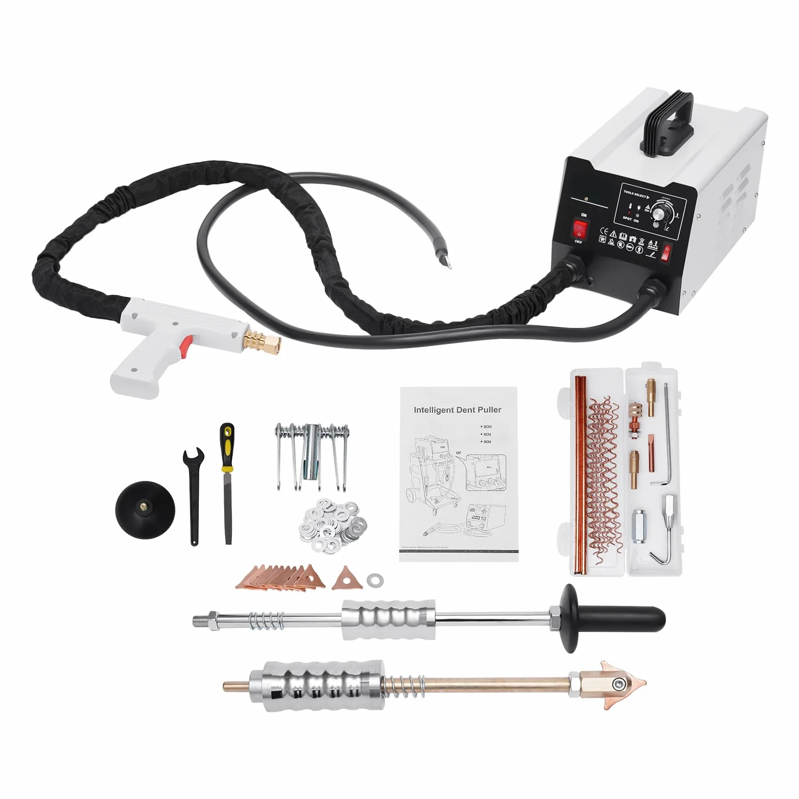 Karosserie Ausbeulspotter, 3500Amp 220V Automatisches Dent Puller Punktschweißgerät kfz Ausbeulreparatur Spotter Professionelle Schweißgerät Multimodal Reparatur Kit für Karosserie-Reparatur