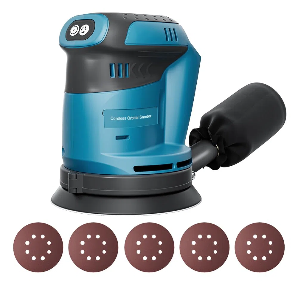 Akku Exzenterschleifer für makita 18V Akku (Akku nicht), Kabellose Elektroschleifer für die Holzbearbeitung, Metallverarbeitung, Lackentfernung, Rostentfernung, Autopolitur, Heimwerken usw