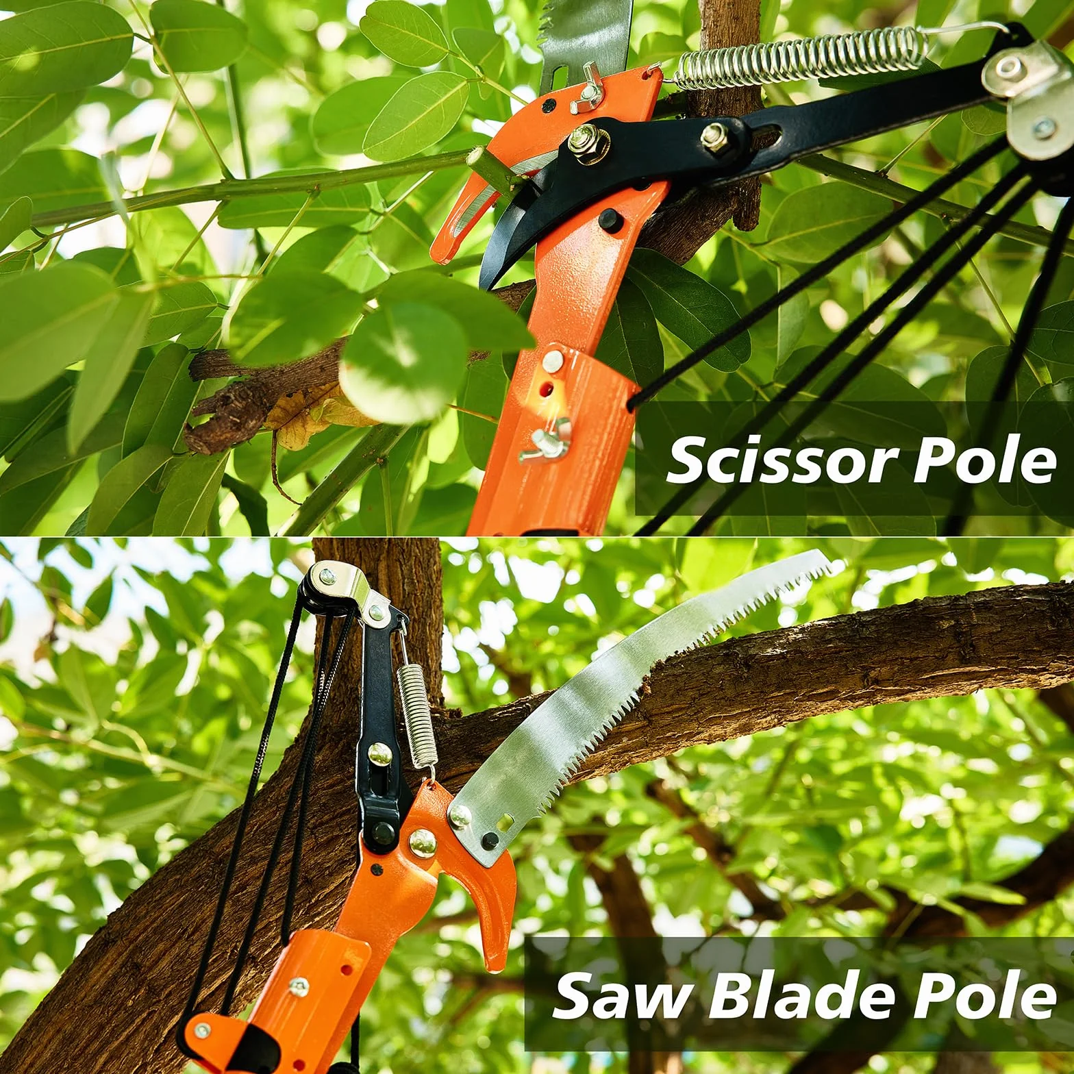 Teleskopische Astschere, 2 – 8 m, Verlängerung für Gartenschere, Gartenwerkzeuge für Astschnitt, leichte & sehr widerstandsfähige Teleskop-Gartenschere auf Stange