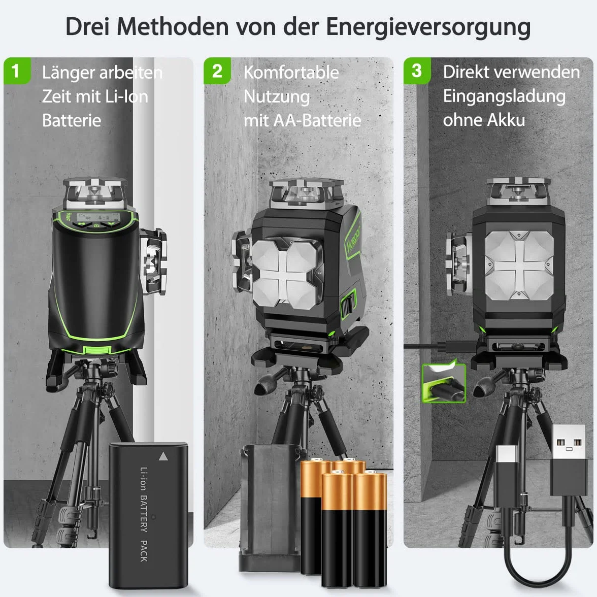 Huepar 16 Linien-selbstnivellierendes Laserniveau 4 x 360 ° mit LCD-Bildschirm, 4D Bluetooth Grüner Strahl Laserwerkzeug, Horizontal/Vertikal Laser -Fernbedienung & Hartschalenkoffer S04CG-C