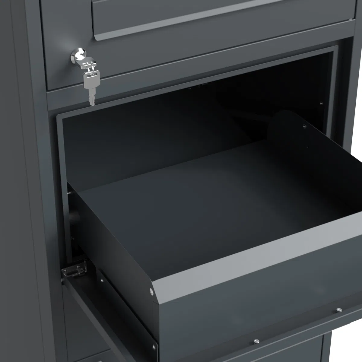 DEGAMO Paketbox Briefkasten Bremen 50x38x112cm, Stahl anthrazit RAL 7016, stehend, wasserdicht