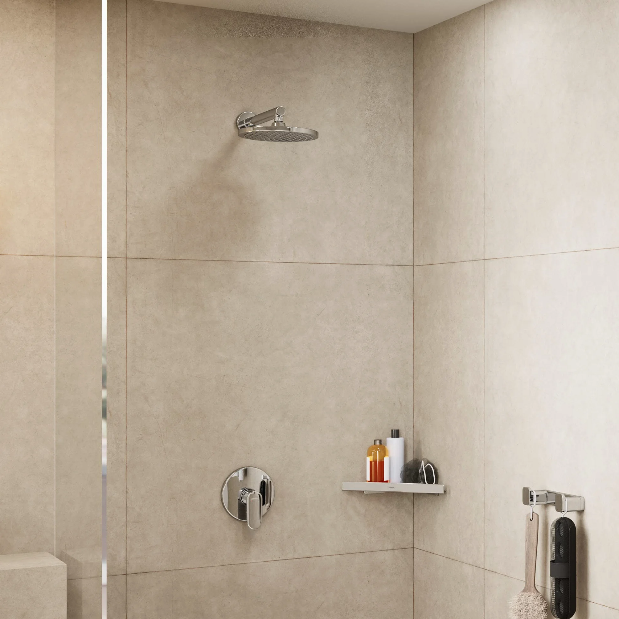 hansgrohe Vernis Blend - Kopfbrause, runde Duschbrause (205 mm), Regendusche mit 1 Strahlart für Wand- oder Deckenmontage, Brausekopf mit Antikalk-Funktion, Chrom, 26271000