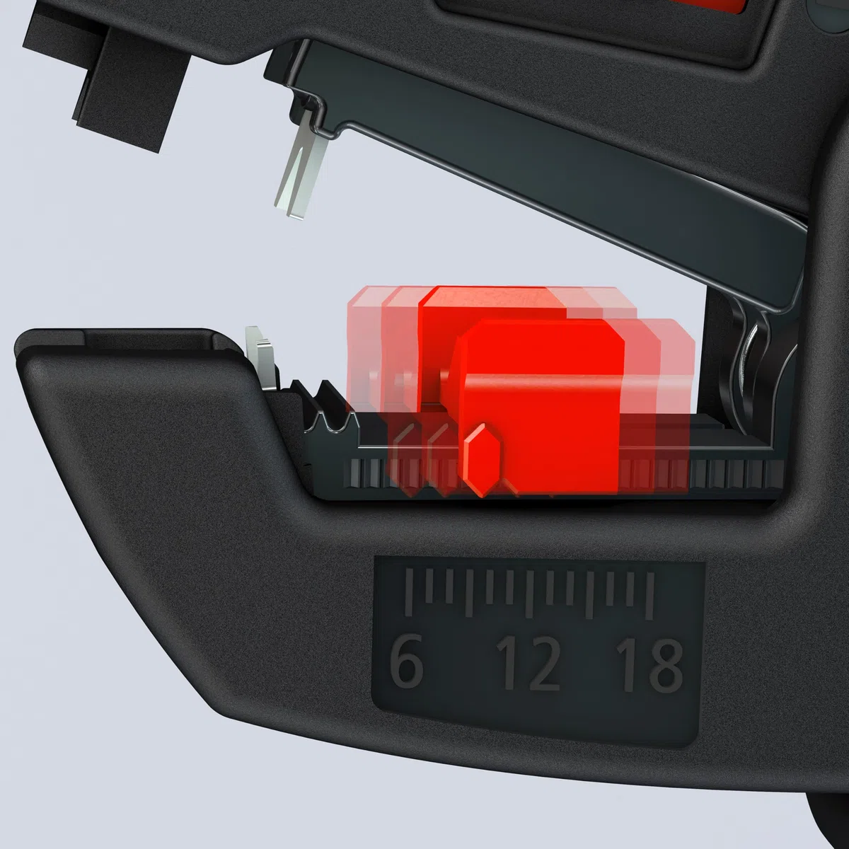 KNIPEX Automatische Abisolierzange, 0,2-6 mm², Feinjustierung, einstellbarer Längenanschlag, Abisolierwerkzeug, Abisolierer, 12 62 180