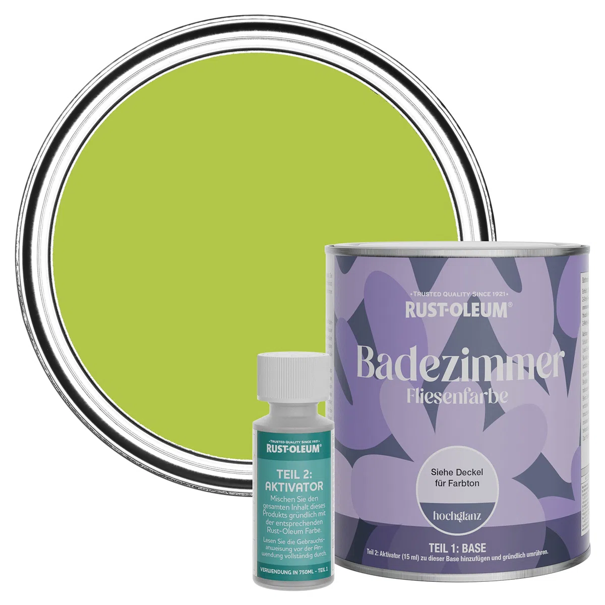 Rust-Oleum wasserfeste grün Fliesenfarbe für Badezimmer in Hochglanz Finish - Limette 750ML