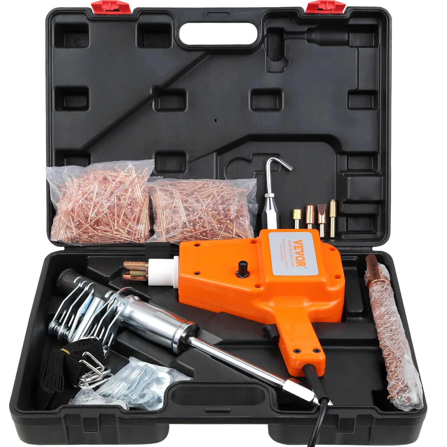 VEVOR Ausbeulspotter 800 VA 220 V 1600 A Ausbeul-Set Dellenlifter Punktschweißgerät IP22 Wasserdicht inkl. verschiedener Elektroden Ausbeulwerkzeug zur professionellen Reparatur von Kfz Karosserien