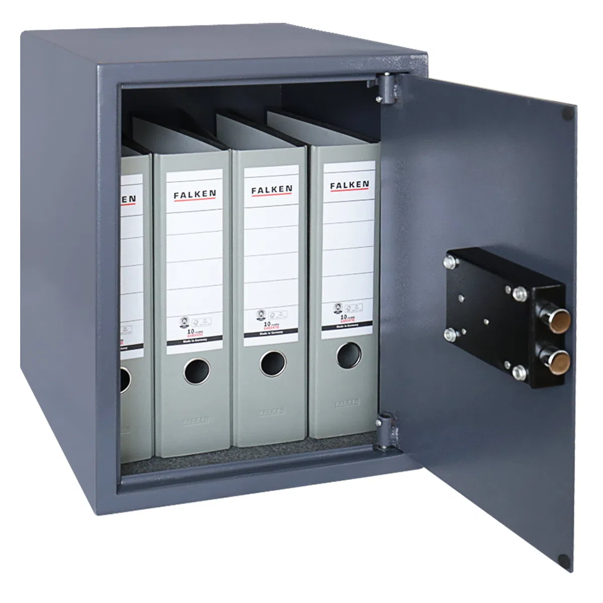 HMF 49208-11 Tresor Möbeltresor A4 Ordner, Doppelbartschloss, 36 x 48 x 37 cm, anthrazit