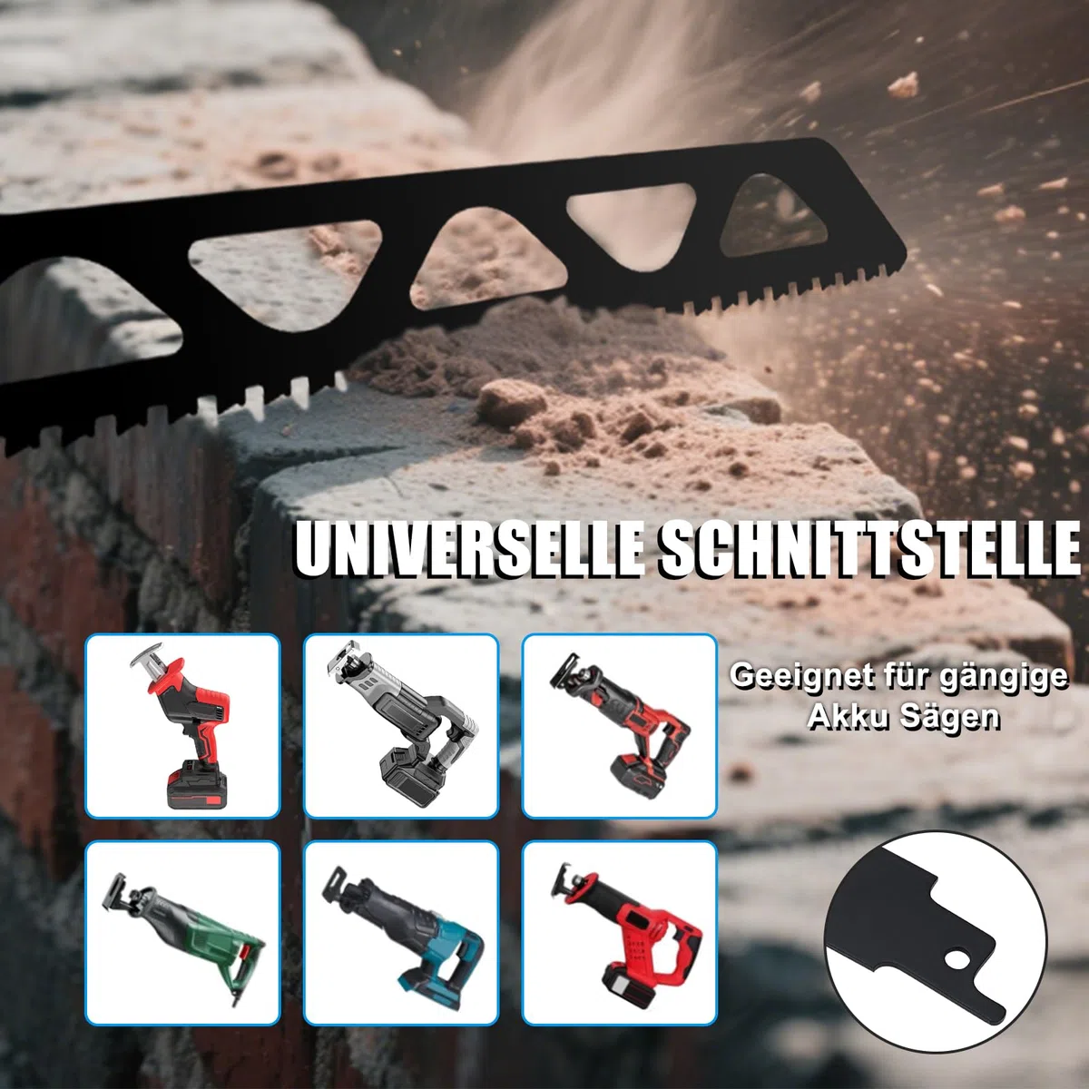 455mm Säbelsägeblätter Stein， 3 Stück säbelsägeblätter hartmetall ，steinsäge，Sägeblätter Säbelsäge für Porenbeton, Metall，Ziegel，Beton (3, 455mm)