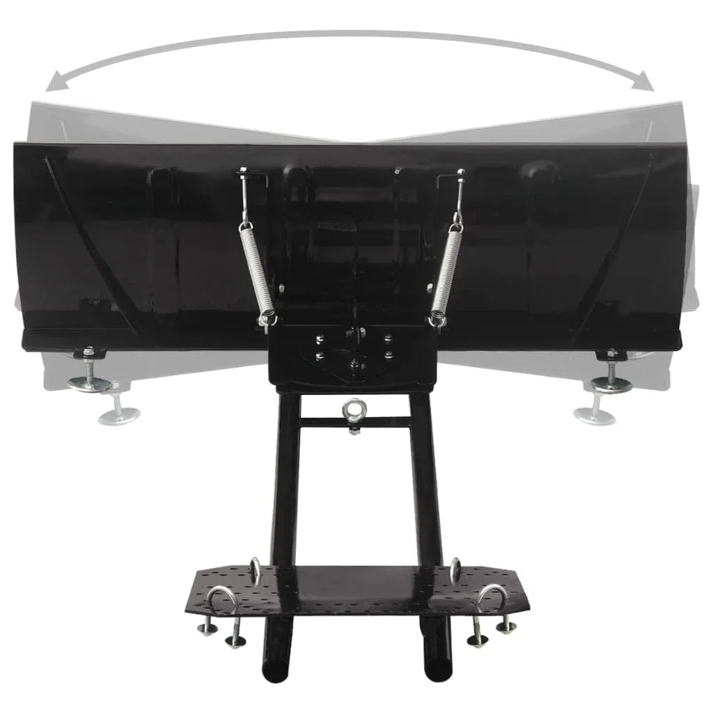 KOIECETA Schneepflug zur ATV-Montage Winkel in 5 Positionen Einstellbar Schneeschieber Schneeschild Räumschild Schneeschaufel Schwarz 115x38cm