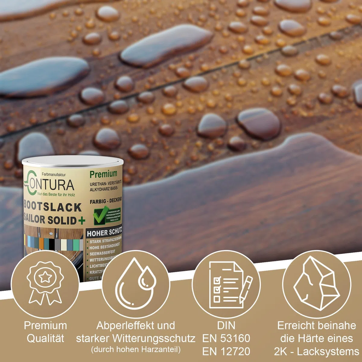 Contura Bootslack Farbig SEIDENMATT Yacht- Buntlack Metall Holz GFK Holzlack Boot Farblos (Farblos, 1 Liter)