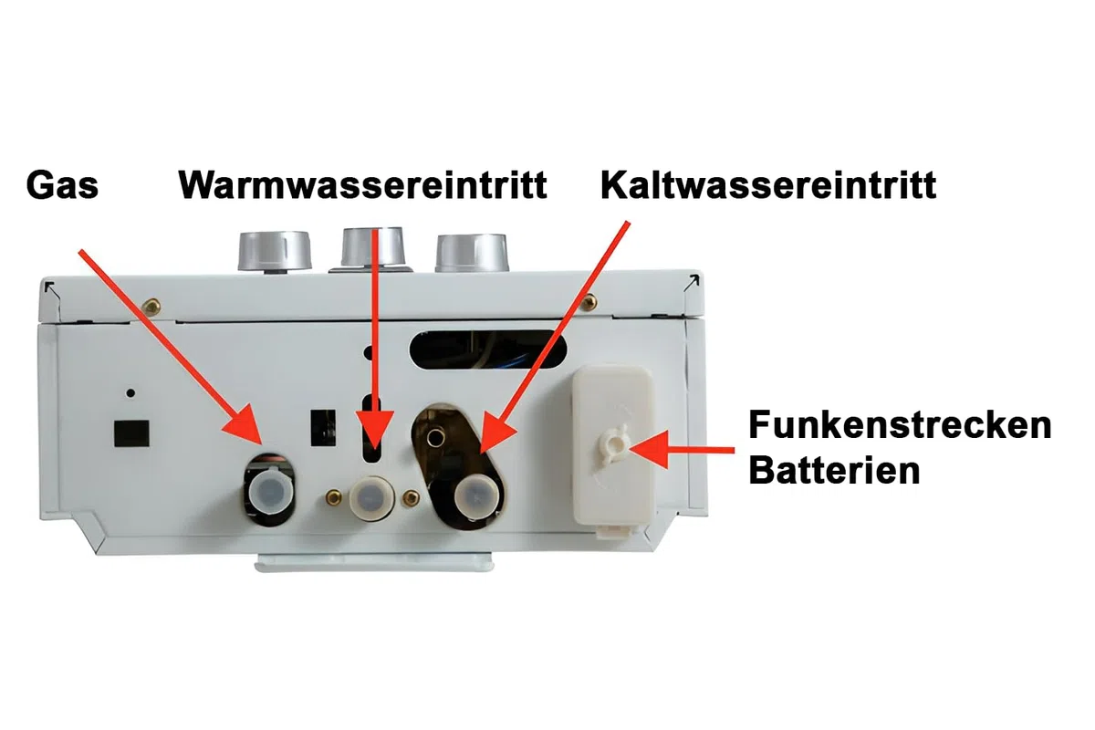 Durchlauferhitzer 12L 24 kW – LPG/Propan Warmwasserbereiter mit LCD Display, Sofort-Heißwasser für Außendusche, Garten, Haus, Camping, Wohnmobil & Wohnwagen, stufenlose Temperaturregelung