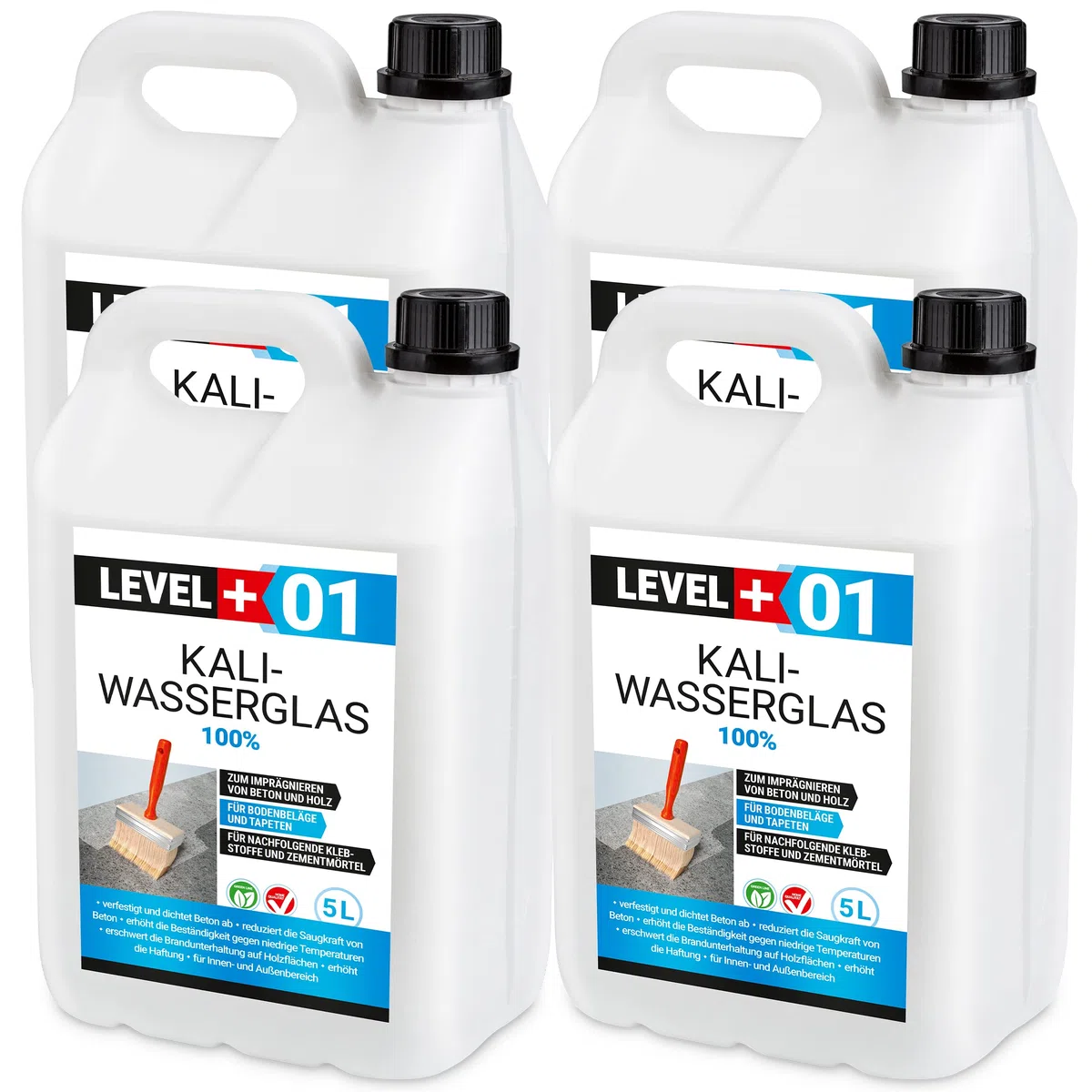 01 Kaliwasserglas 28-30 Unverdünnt 20 Liter Haftgrund Abdichtung Holzimprägnierung Pur Wasserglas 100%, Beton Versiegelung Wetterfest