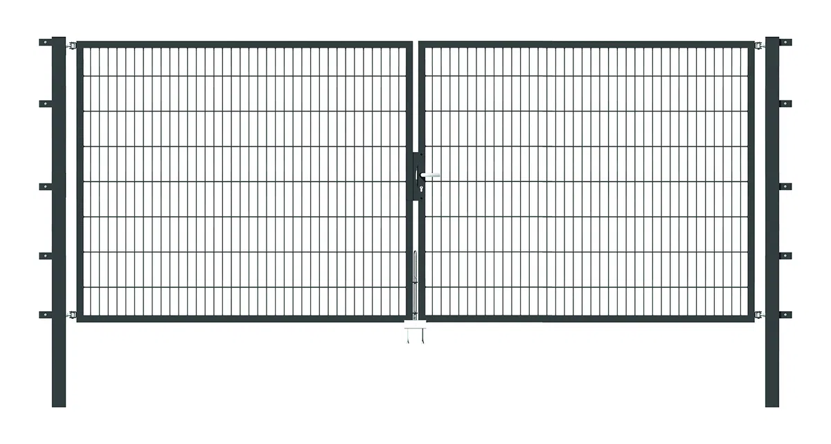 Alberts 650445 Doppeltor Flexo mit Zubehör | verschiedene Breiten und Höhen | anthrazit | Breite 400 cm | Höhe 160 cm
