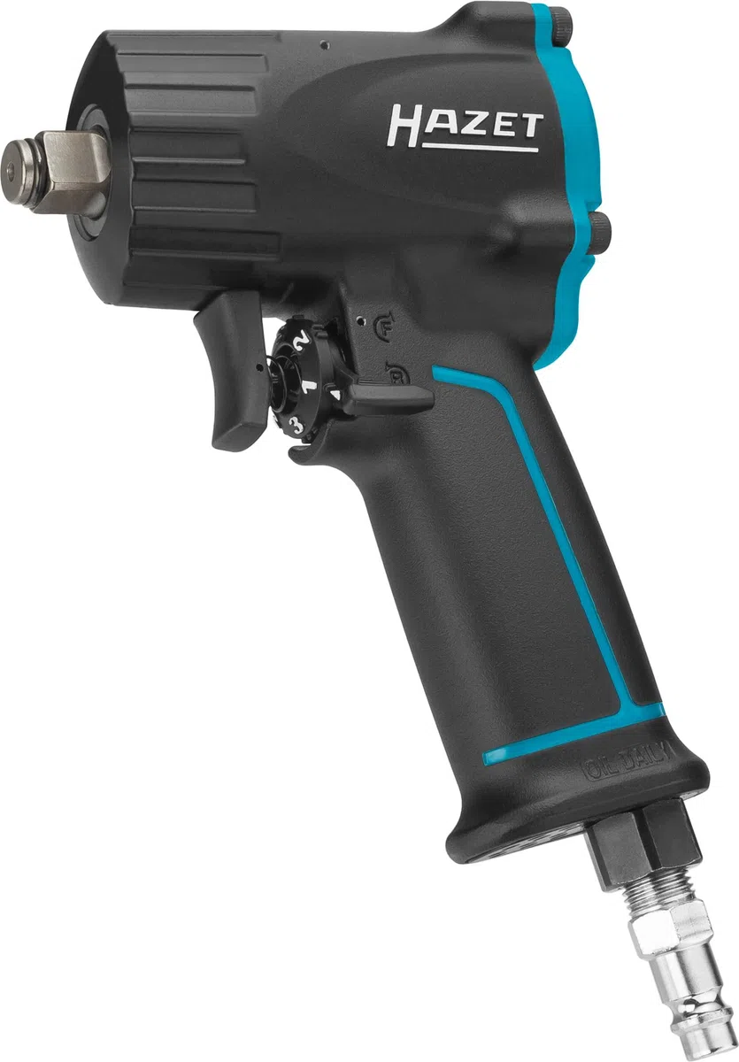 Hazet Druckluft-Schlagschrauber 9012M I Max. Lösemoment 1100 Nm, Vierkant 12,5 mm (1/2 Zoll) I vibrationsarm - Werkzeug zum Anziehen und Lösen von Schrauben