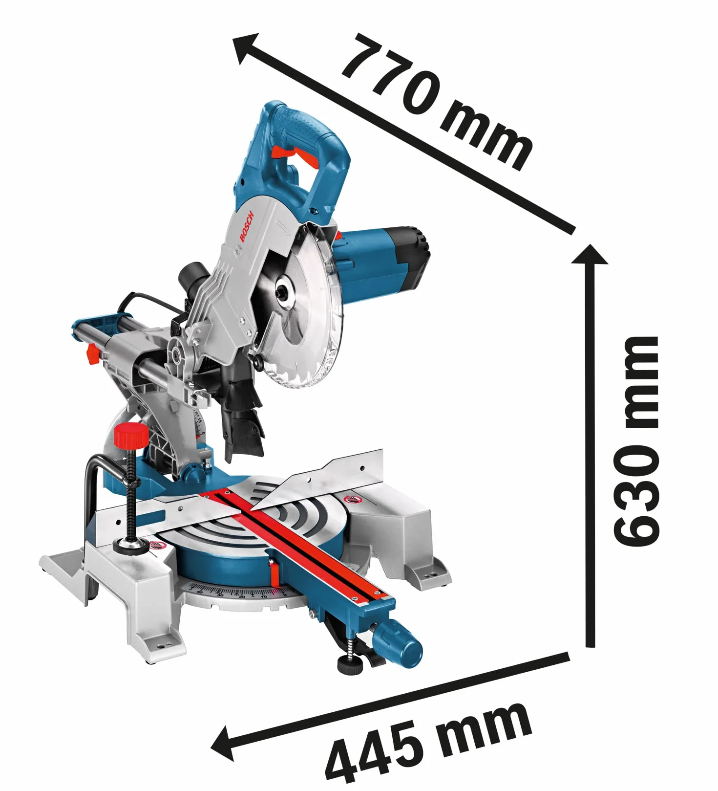 Bosch Professional Kapp- und Gehrungssäge GCM 80 SJ (1.400 Watt, Sägeblatt-Ø: 216mm, inkl. 2x Kreissägeblatt, Innensechskantschlüssel)