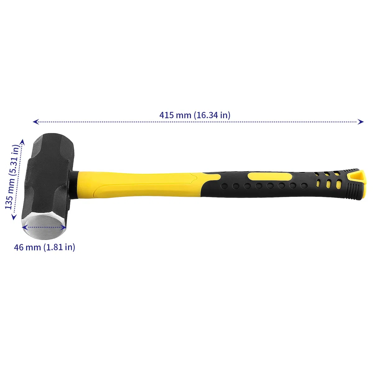 SOUJAP Mini-Stahl-Vorschlaghammer, Klumpenhammer mit Griff für Landschaftsbau, Heimdekoration, 1,8 kg, 2 Stück