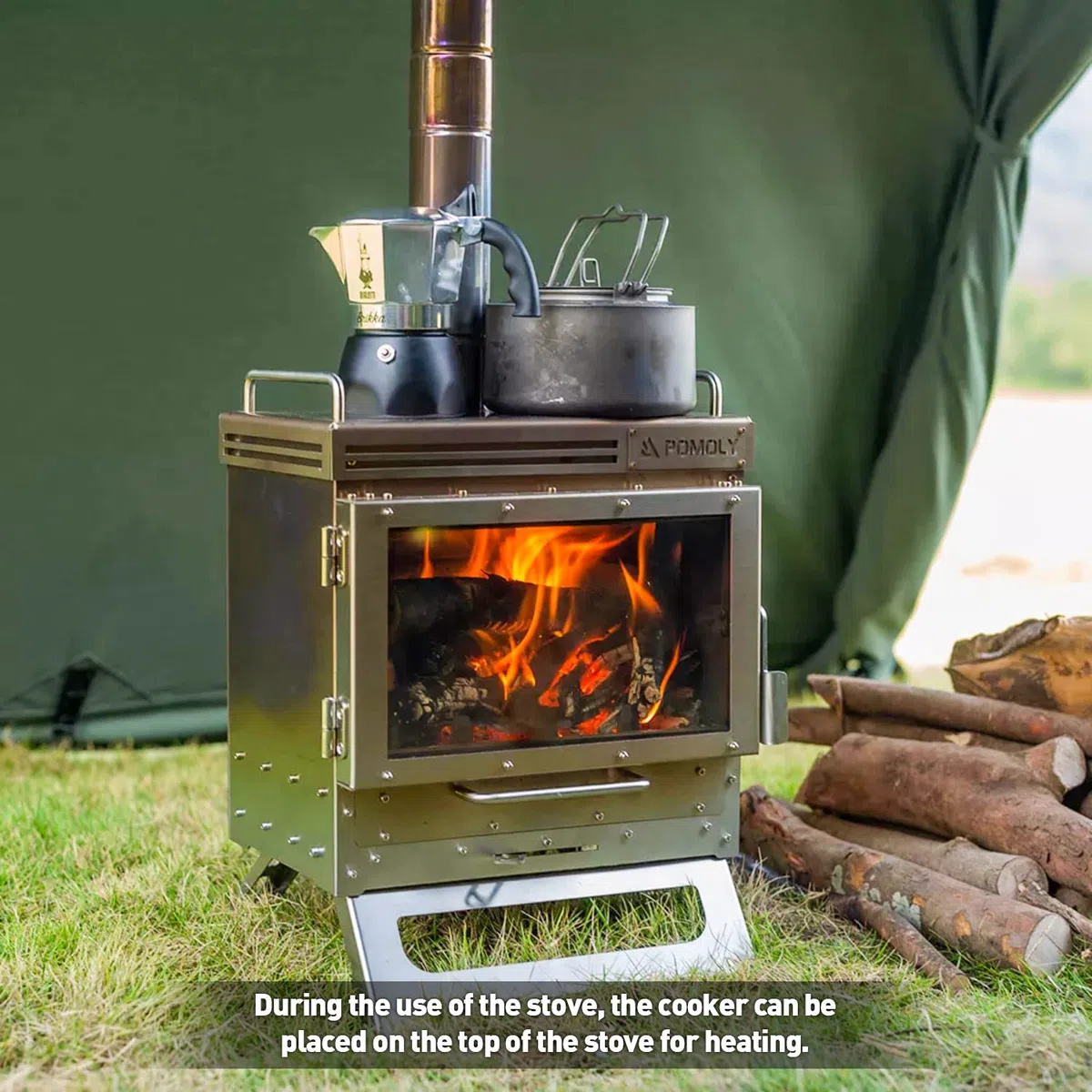 Dweller Edelstahl-Holzofen, Outdoor-Kamin für heißes Zelt, Camping