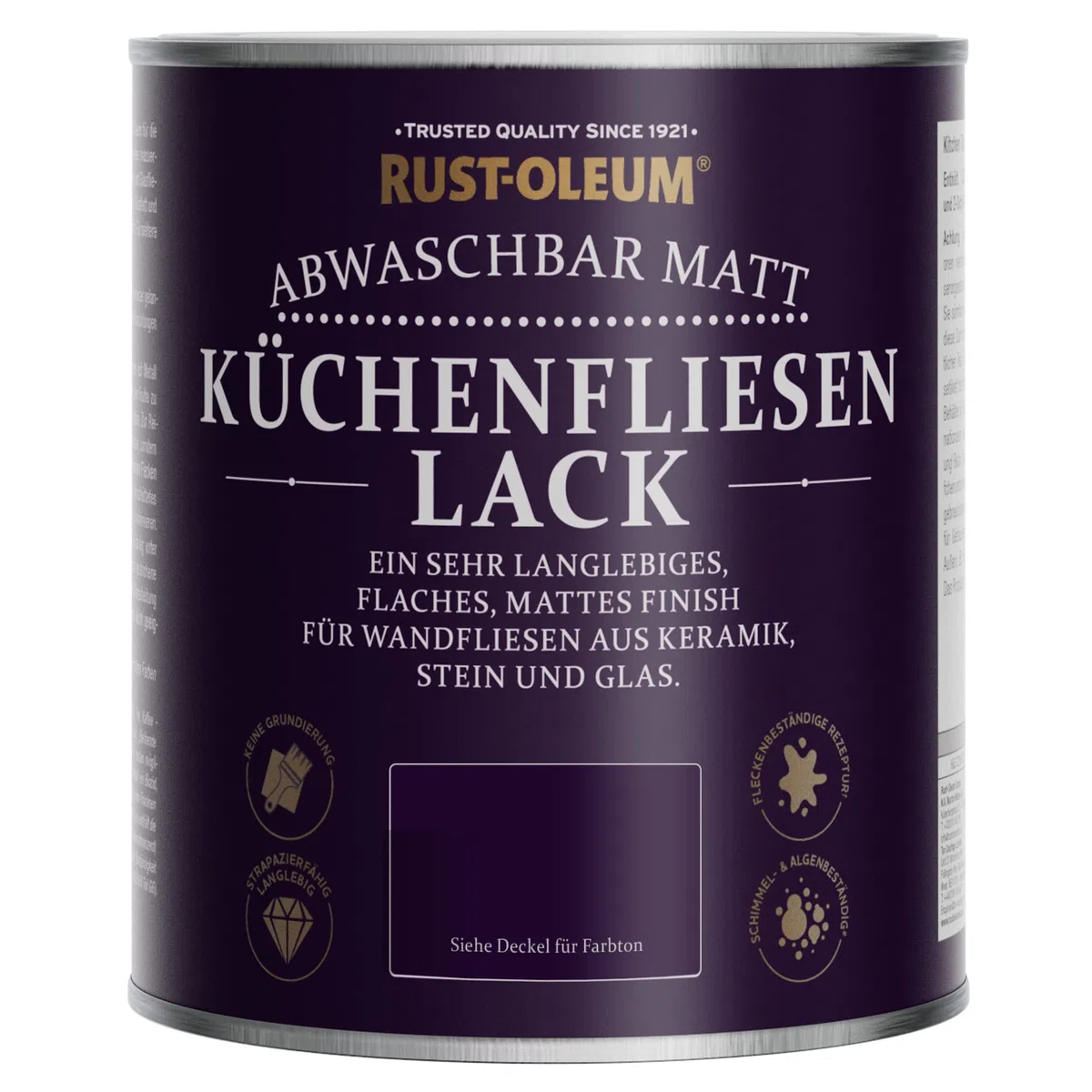 Rust-Oleum abwaschbare Küchenfliesenlack in blau mit Matt Finish - Inselblau 750ML