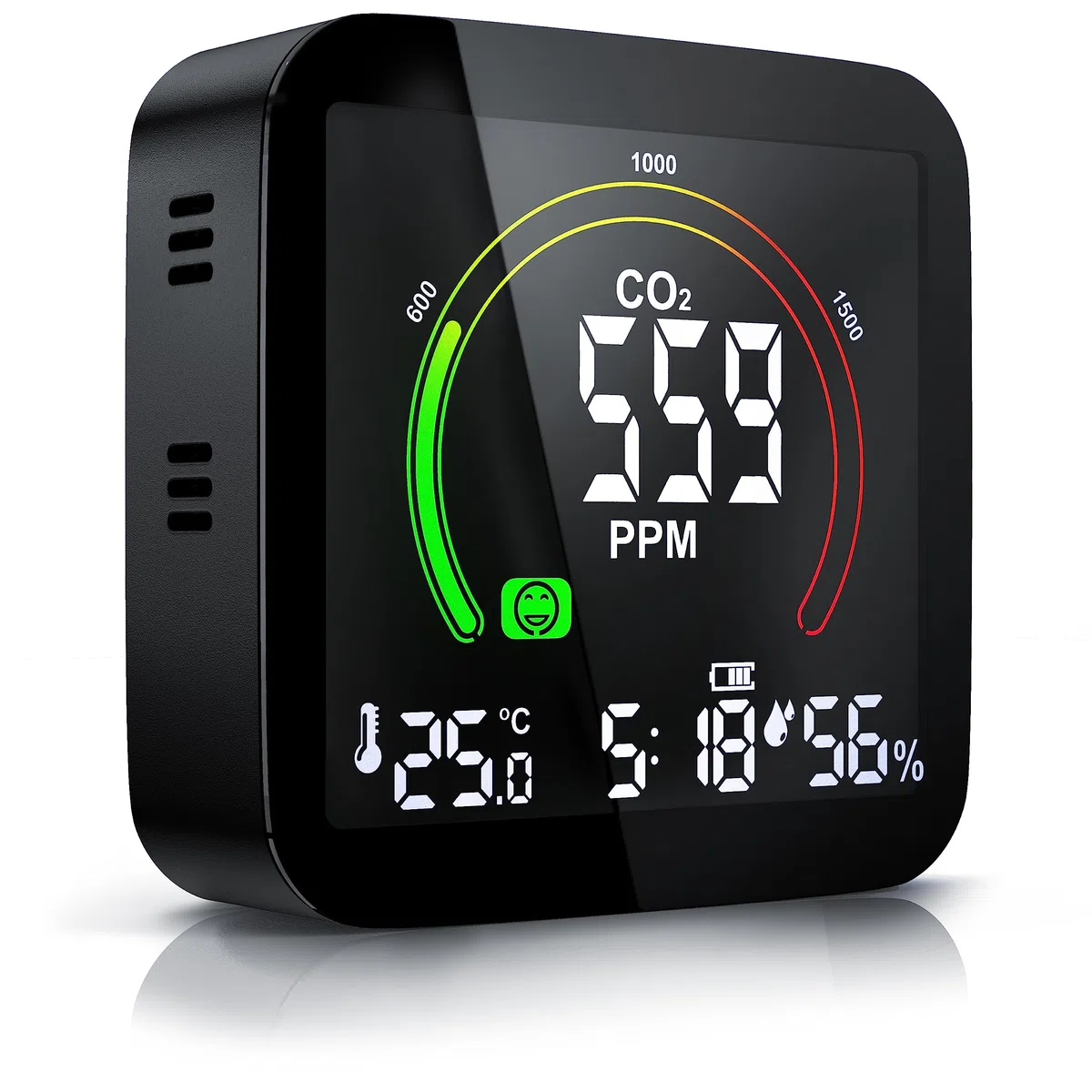 Brandson CO2 Melder Messgerät Luftqualitätsprüfer Kohlenstoffdioxid Sensor PPM Anzeige Alarm Thermometer Hygrometer
