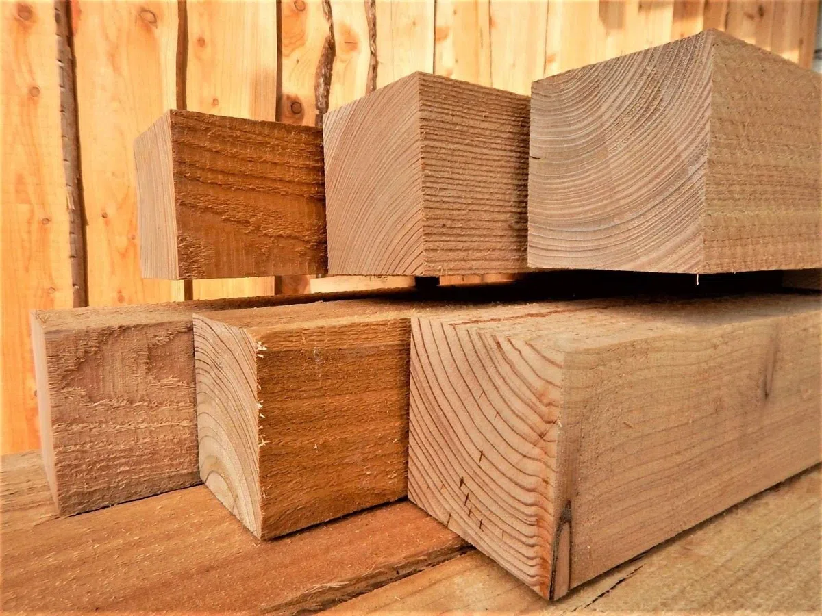 Kantholz Lärche 60 x 60 mm 300 cm lang - Pfosten, Zaunpfosten, Holzpfosten, Holzbalken, Zaunpfahl, Querriegel (20 Stück)