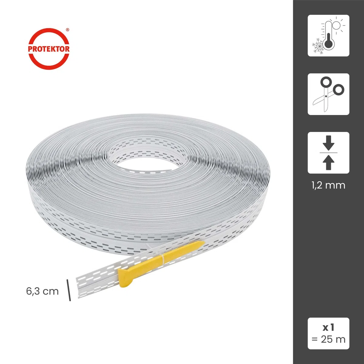 PROTEKTOR Bewegungsfugenprofil Magic Corner 25m Rolle Weiß - Dehnfugenprofil Trockenbau - Fugenband für Wand Decke Dachschräge