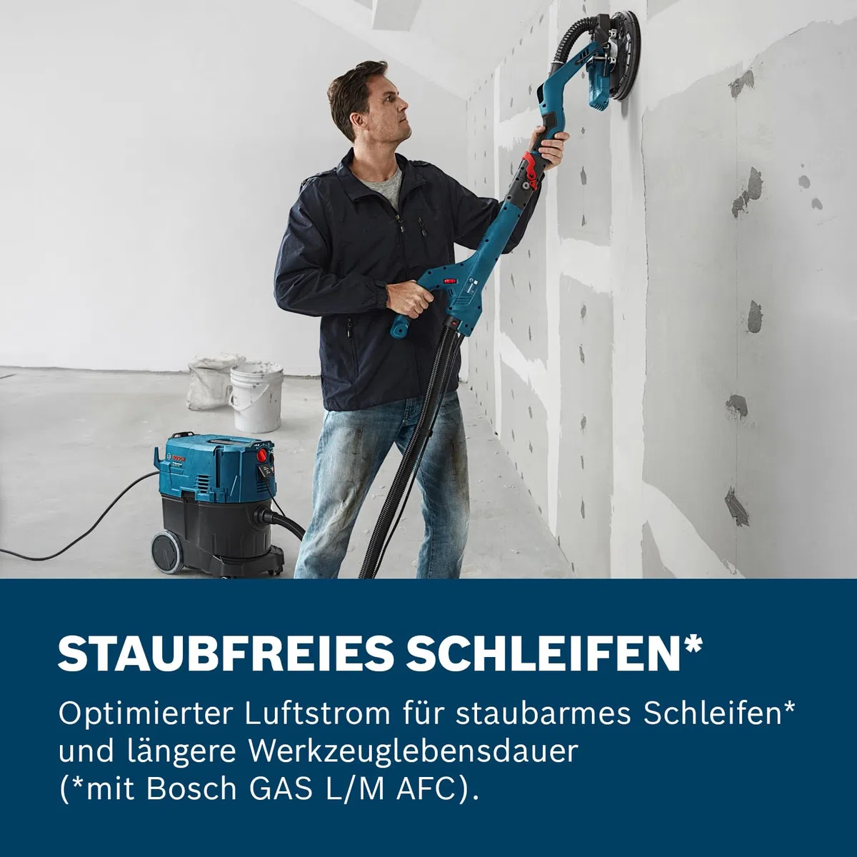 Bosch Professional Trockenbauschleifer GTR 55-225 (550 Watt, inkl. 1x Schleifblatt M480, 1x Schleifteller-Set weich, 3x Kabelclip, Handwerkerkoffer) Battery Powered