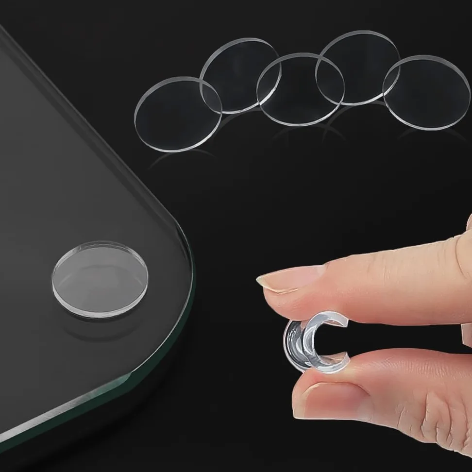 Extrem große, weiche, selbstklebende Glas-Tischplatte, transparent, rutschfest und kratzfest, für schwere Glastische, Gummi-Pad, um die Bewegung des Glases zu vermeiden (rund, 20 Stück)