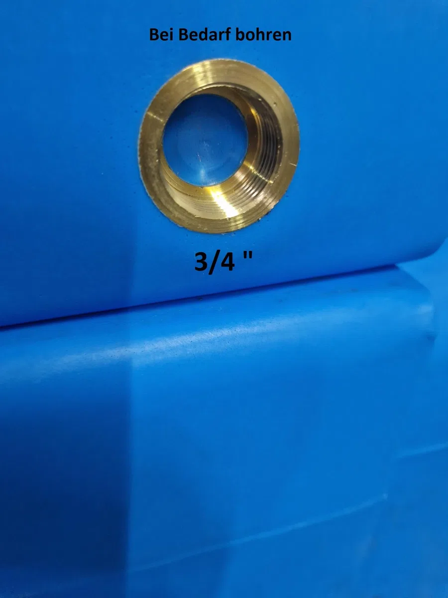 KMND Wassertank 200 Liter - PE-HD Wasserbehälter - lebensmittelecht PZH-Zertifiziert Regentonne Fass Tonne - Extrem Robust eckig für Camping Garten Landwirtschaft Notversorgung Vorrat - Blau