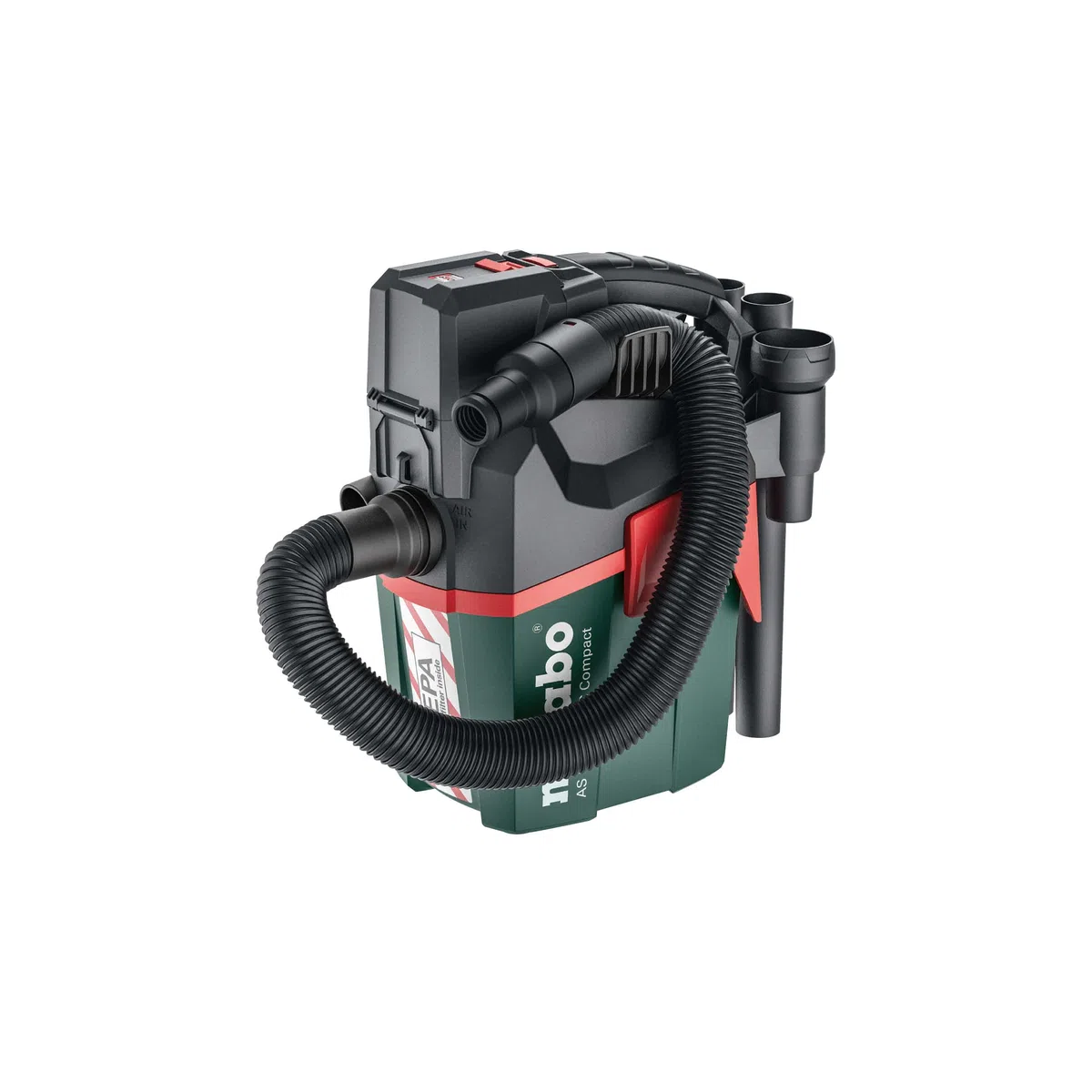 metabo Akku-Sauger AS 18 HEPA PC Compact, 18V Nass- und Trockensauger | Mobiler Mehrzwecksauger mit HEPA-Filter, Blasfunktion und Stretch-Schlauch. Lieferung ohne Akku und Ladegerät.