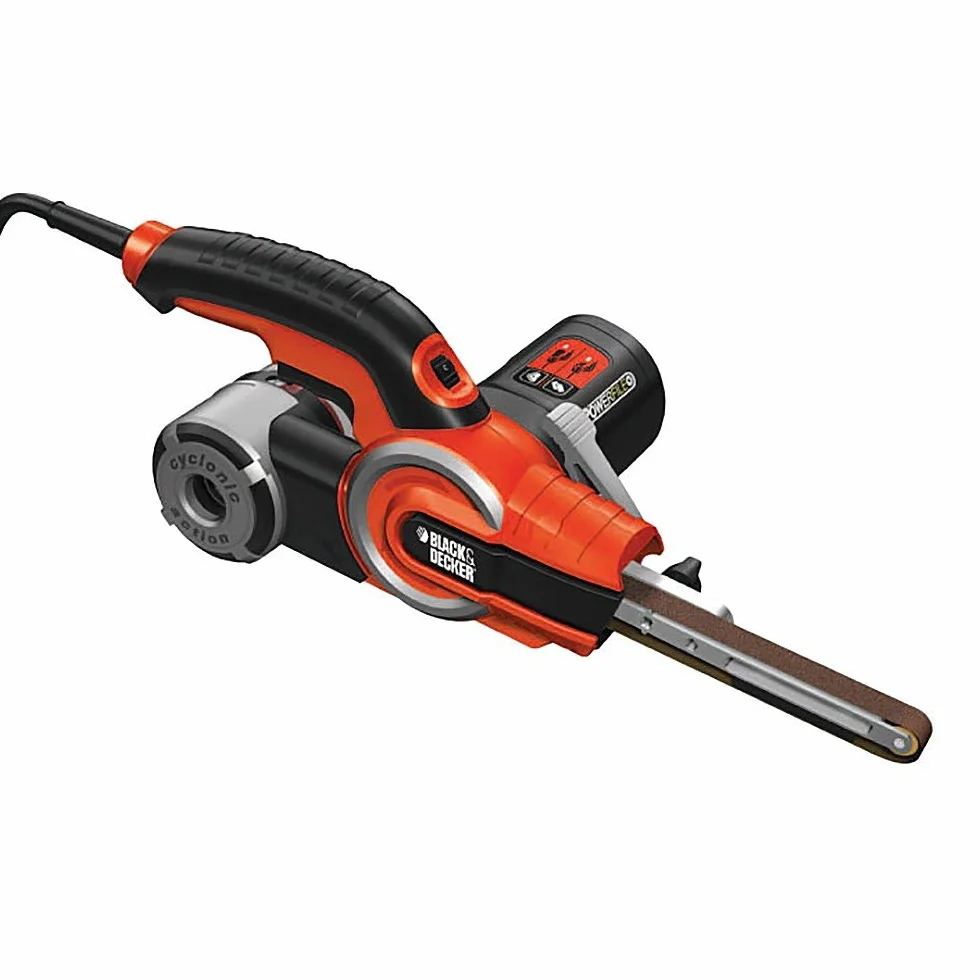 BLACK+DECKER Bandschleifer KA902EK-QS – für Holz, Metall, Stein, mit Absaugvorrichtung, ideal für schwer zugängliche Stellen