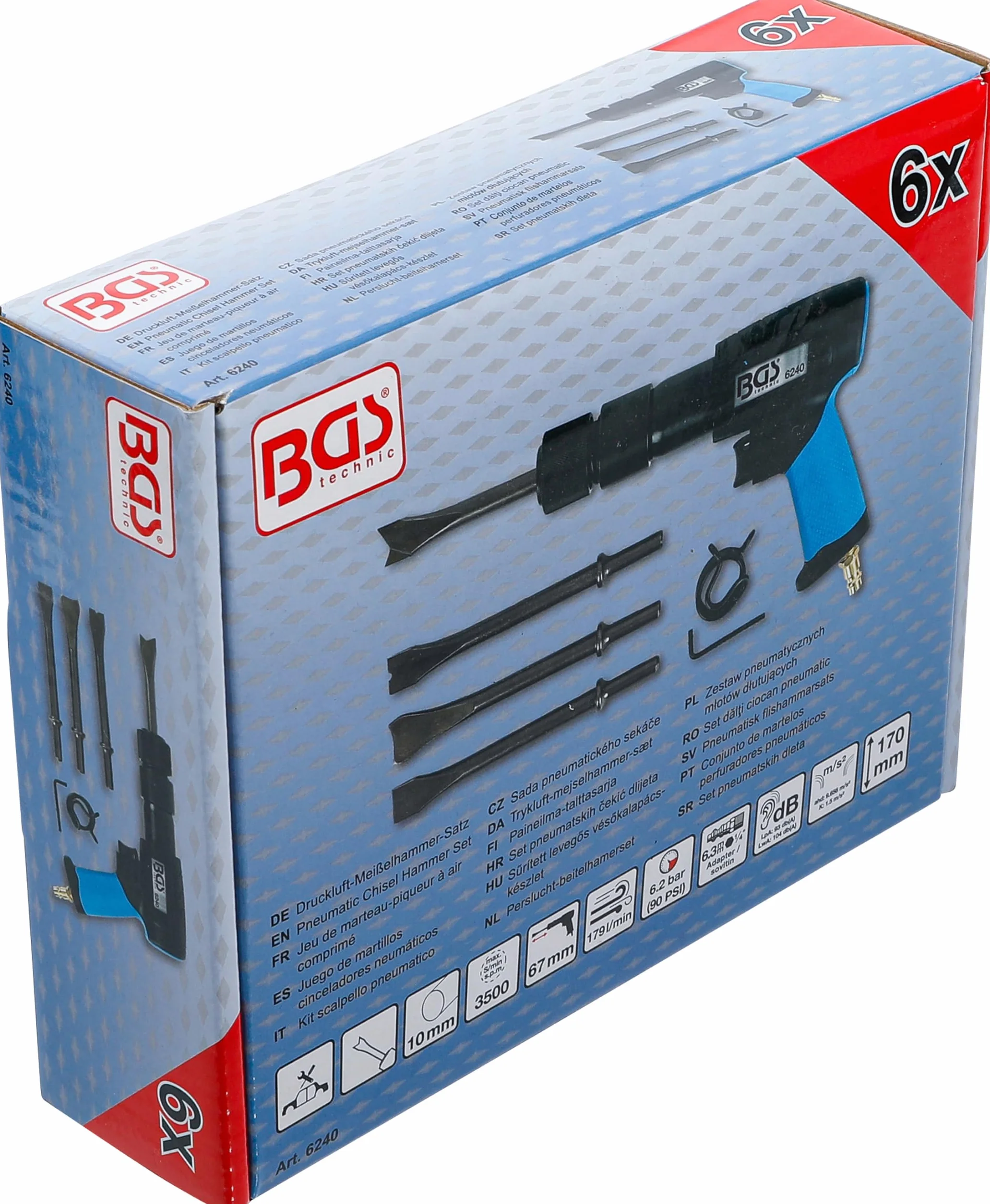 BGS 6240 | Druckluft-Meißelhammer-Satz | mit Schnelllösefutter | 10 mm