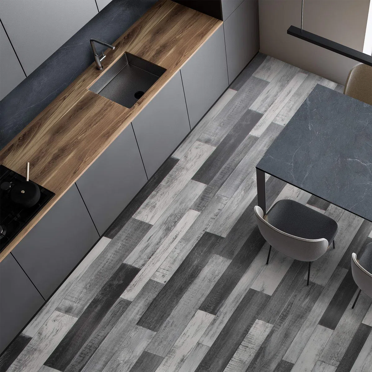 Floordirekt PVC Bodenbelag Meterware nach Maß Vinylboden, CV Linoleum für Küche & Balkon in Holzoptik, Fliesenoptik, Steinoptik - robust & pflegeleicht 200 x 500 cm | Plaza | Cuban Oak 909m