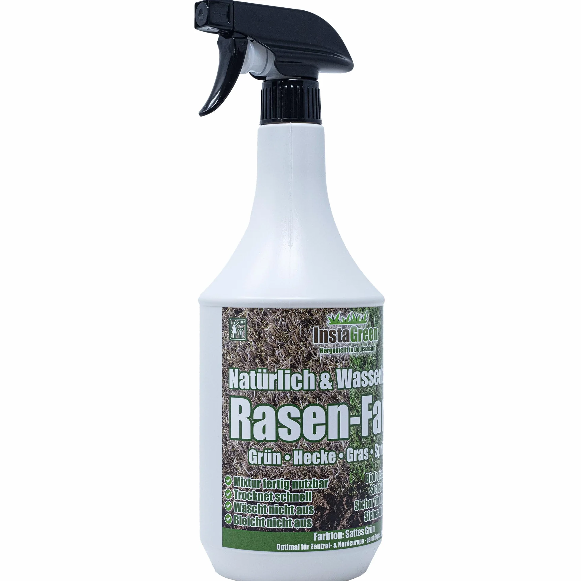 Hecken- & Rasenfarbe 1 Liter Sprühflasche - gebrauchsfertige Grasfarbe - wasserbasiert biologisch abbaubar