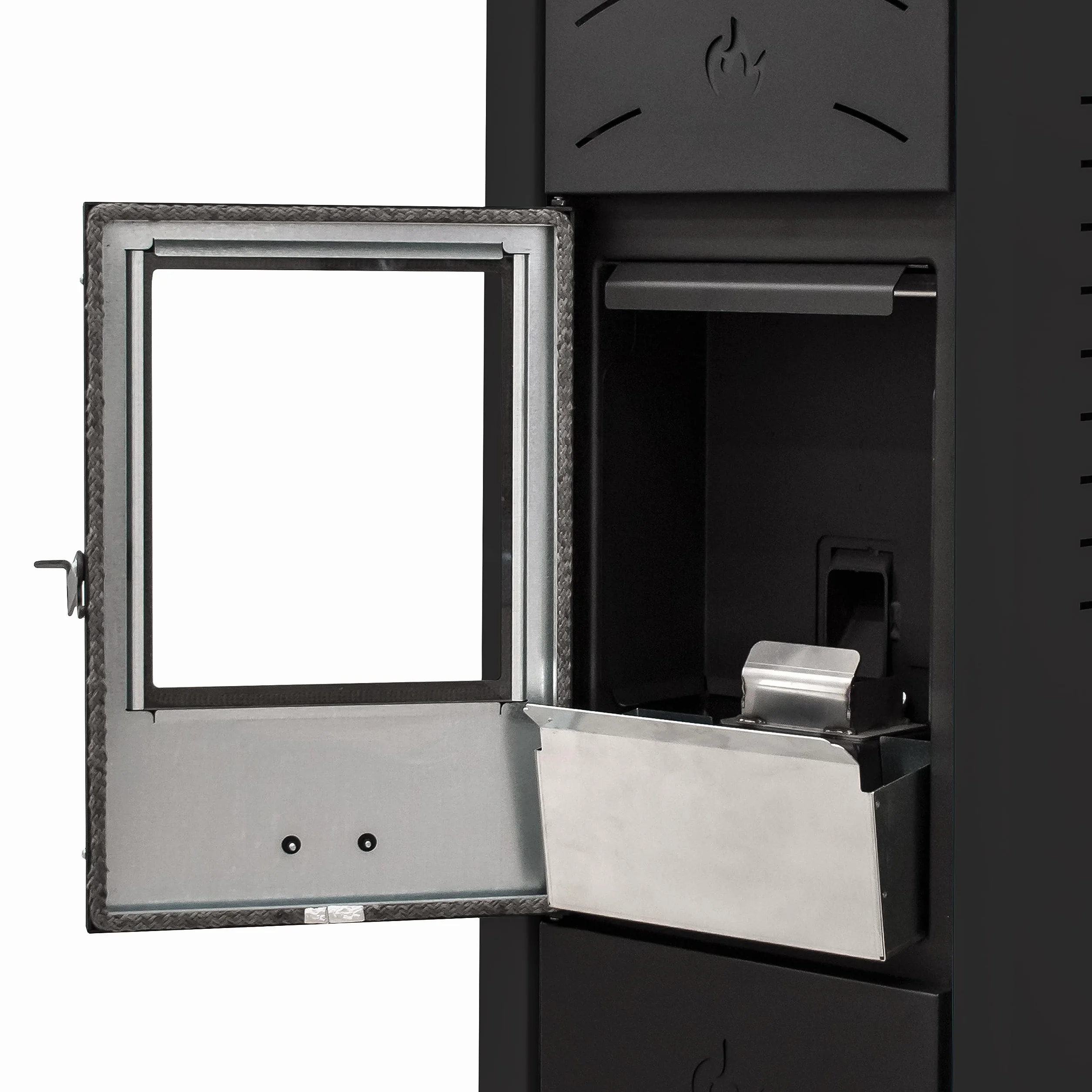 STUFE A PELLET ITALIA Siberia Idro 15 KW WiFi | Hydro-Pelletöfen für Heizung und Warmwasser Effizienz 90% Heizt 90m² Autonomie 20 Std Programmierbar WiFi-Steuerung 5 Kräfte 24 Monate Garantie Schwarz