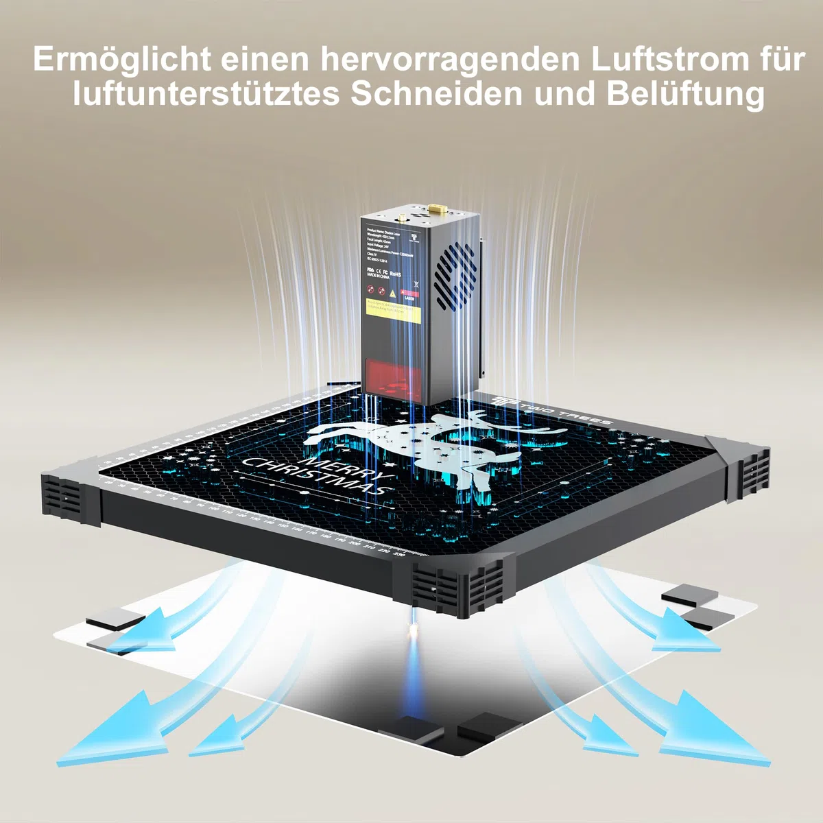 Honeycomb Wabentisch für Laser Graviermaschine, 300x300x22mm Waben Laser Arbeitsplatte, Tischschutz mit Aluminiumplatte, Kompatibel mit verschiedenen Graviermaschinen