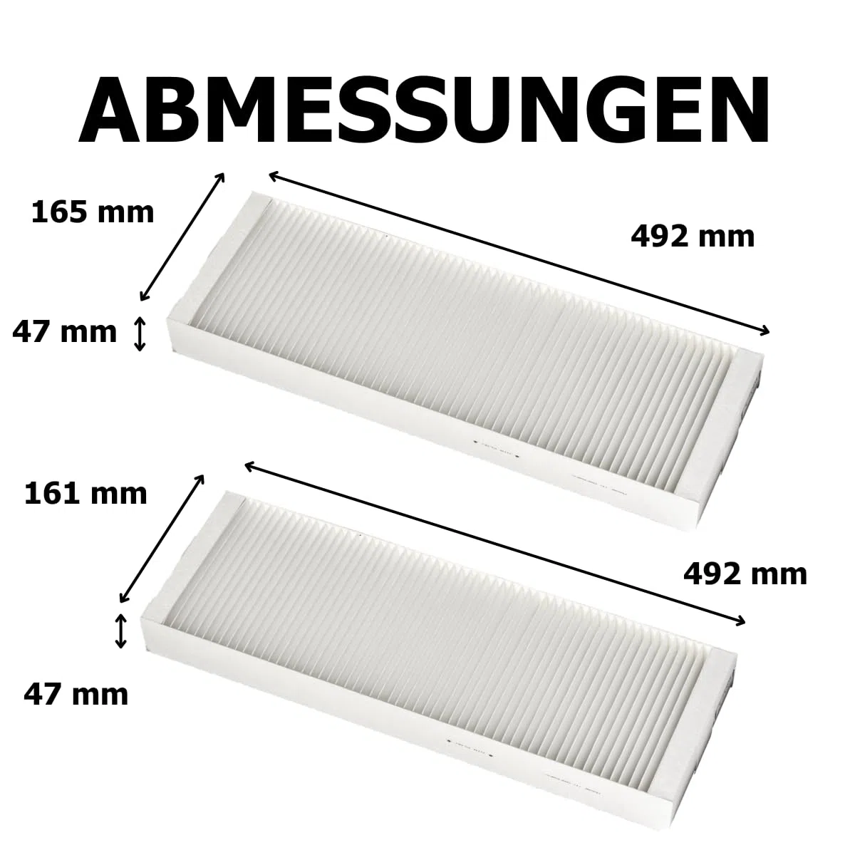 Tops Filter Für Vaillant RecoVAIR VAR 260/4 (E) / 360/4 (E) | 12x Vaillant Filter F7 G4 | RecoVAIR 260/4 Filter | Filter Lüftungsanlage Vaillant | 6x 165x492x47 mm + 6x 161x492x47 mm