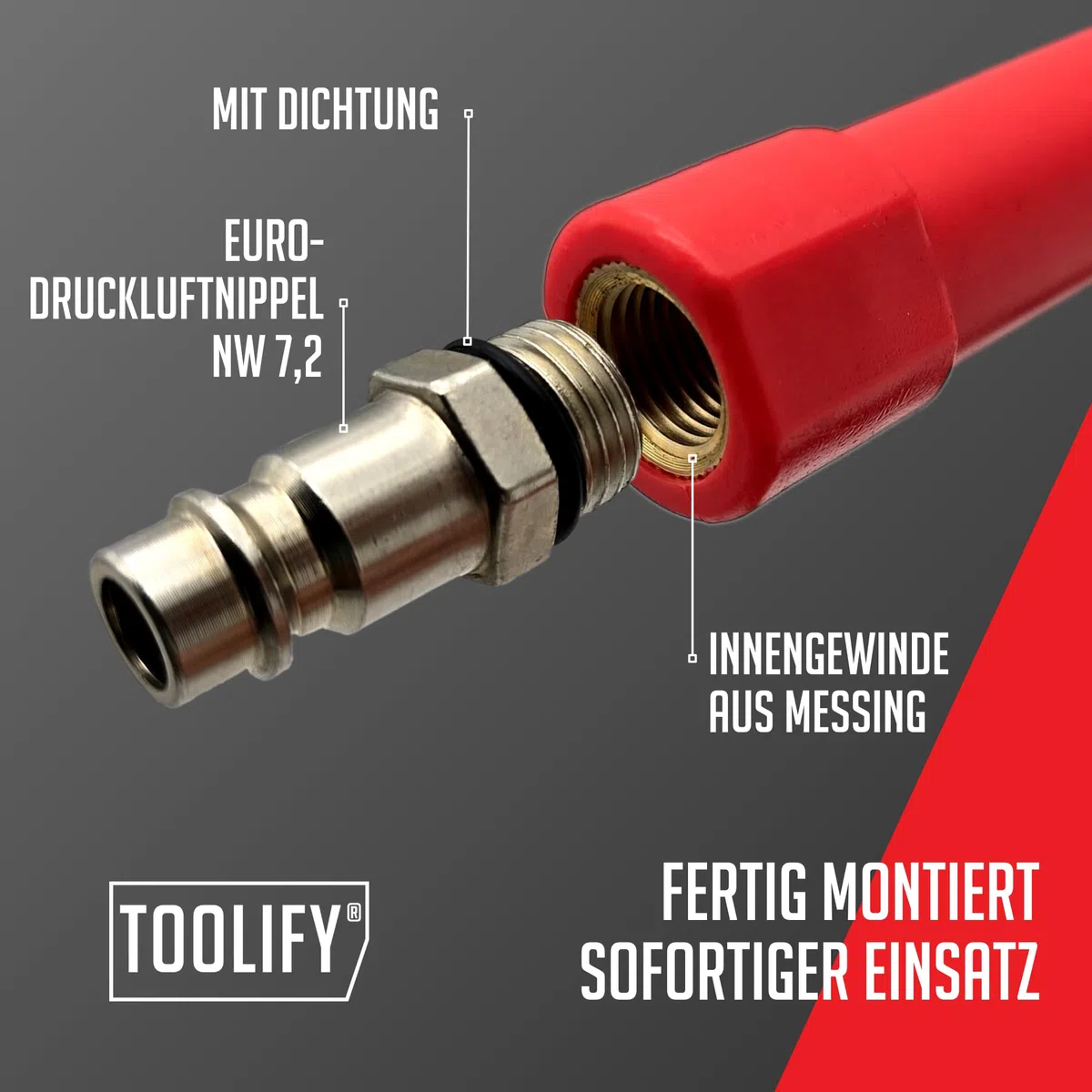 Druckluftpistole lang 1000 mm | max 16 bar | lange Ausblaspistole mit Edelstahlrohr, Schutzkappe, Druckluftnippel, bruchfestes POM Gehäuse | hohe Luftmenge für Profi-Reinigungen
