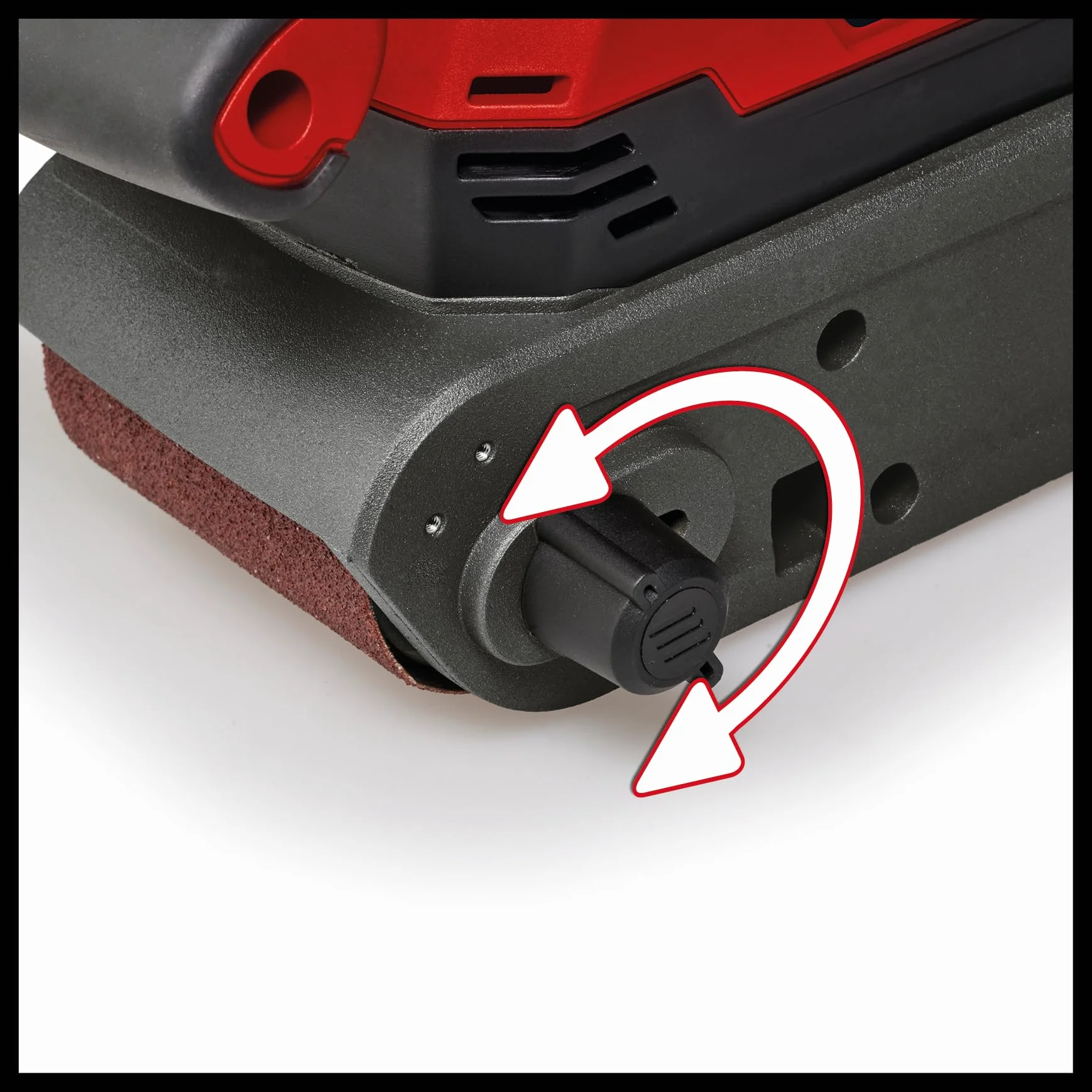 Einhell Bandschleifer TE-BS 850 E (850 W, 400 m/min Schleifbandgeschwindigkeit, Bandlauf-Feinjustierung, Staubabsaugung, auch für stationären Einsatz, inkl. Zubehör)