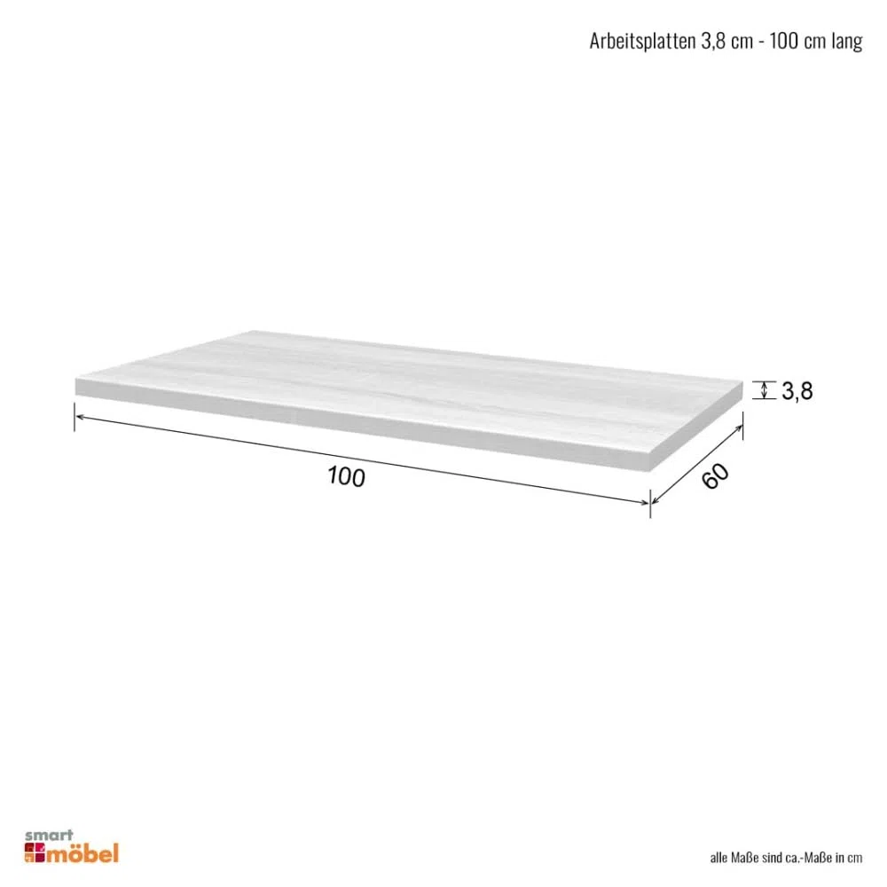 Arbeitsplatte 100 x 60 x 3,8 cm Sonoma Eiche Valencia/Neapel