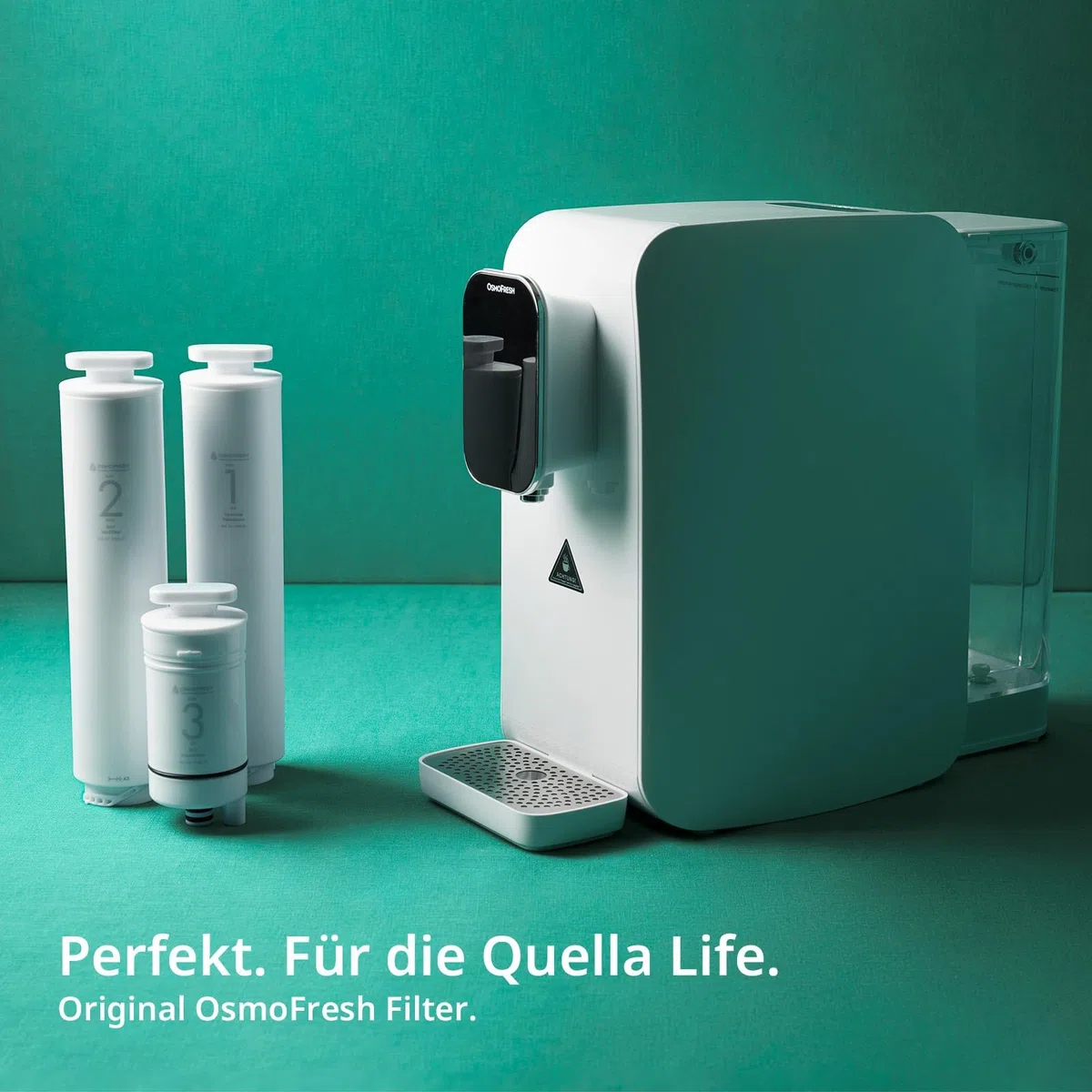 OsmoFresh Membran Osmoseanlage Quella Life & Quella Pro | 0,0001μm Poren | filtert jegliche Schadstoffen im Wasser Pestizide Uran Flourid Chlor Kalk Medikamentenrückstände Viren Bakterien Blei