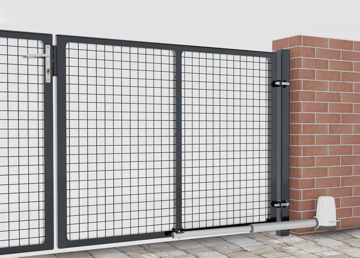 Torado® Einfahrtstor elektrisch 5m anthrazit Doppelflügeltor Hoftor mit Antrieb Drehtor 2 flügelig Hof Tor
