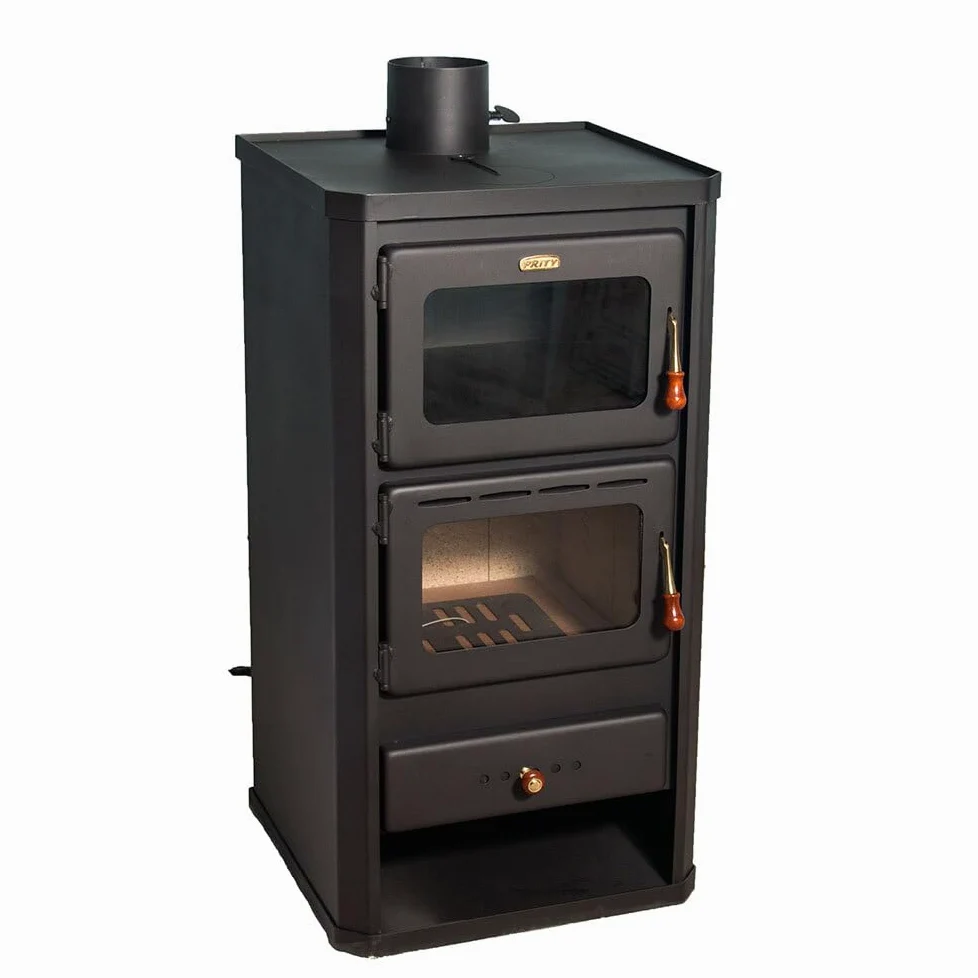 EEK A - Prity FM - 12.1 Holzofen mit Backofen, Kaminofen mit hoher Heizleistung effizienter Holzofen für Haus, Wohnung und Ferienhaus